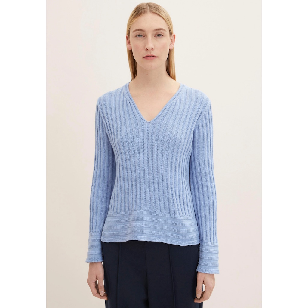 TOM TAILOR V-Ausschnitt-Pullover