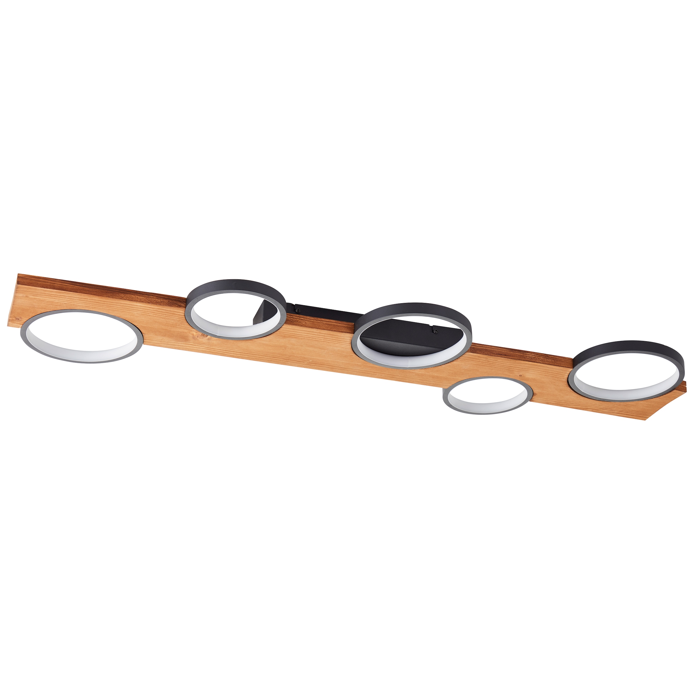 Brilliant LED Deckenleuchte »Musti«, 95 x 28 cm, 4600 lm, 3000 K, Holz/Metall, natur/schwarz