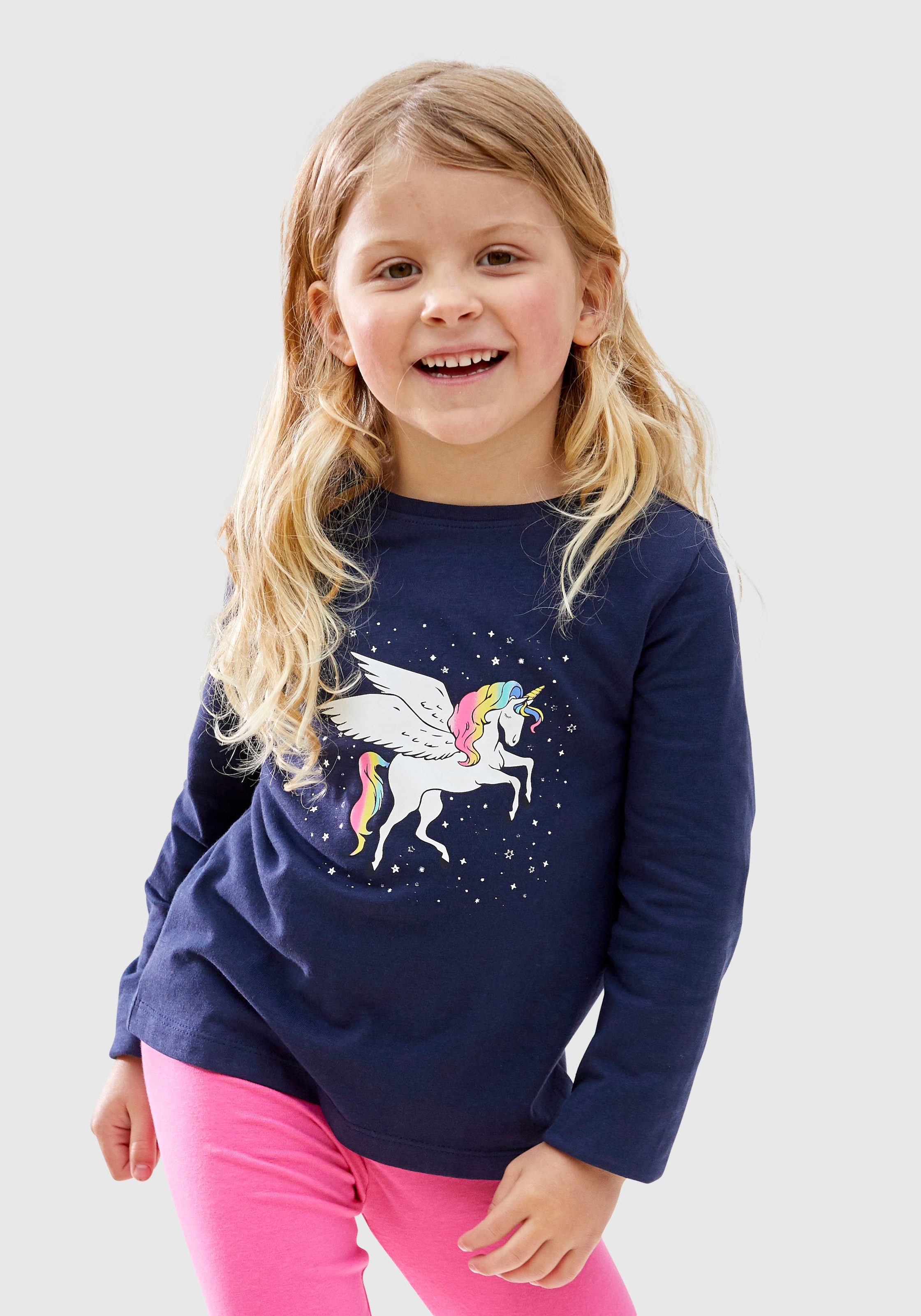 BAUR Druck KIDSWORLD | Langarmshirt, mit Einhorn süßem