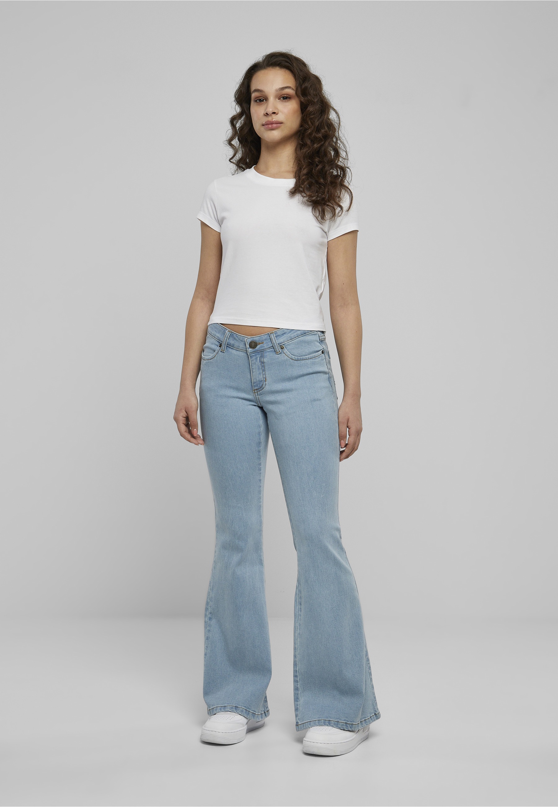 URBAN CLASSICS Bequeme Jeans »Urban Classics Damen Ladies Organic Low Waist Flared Denim«