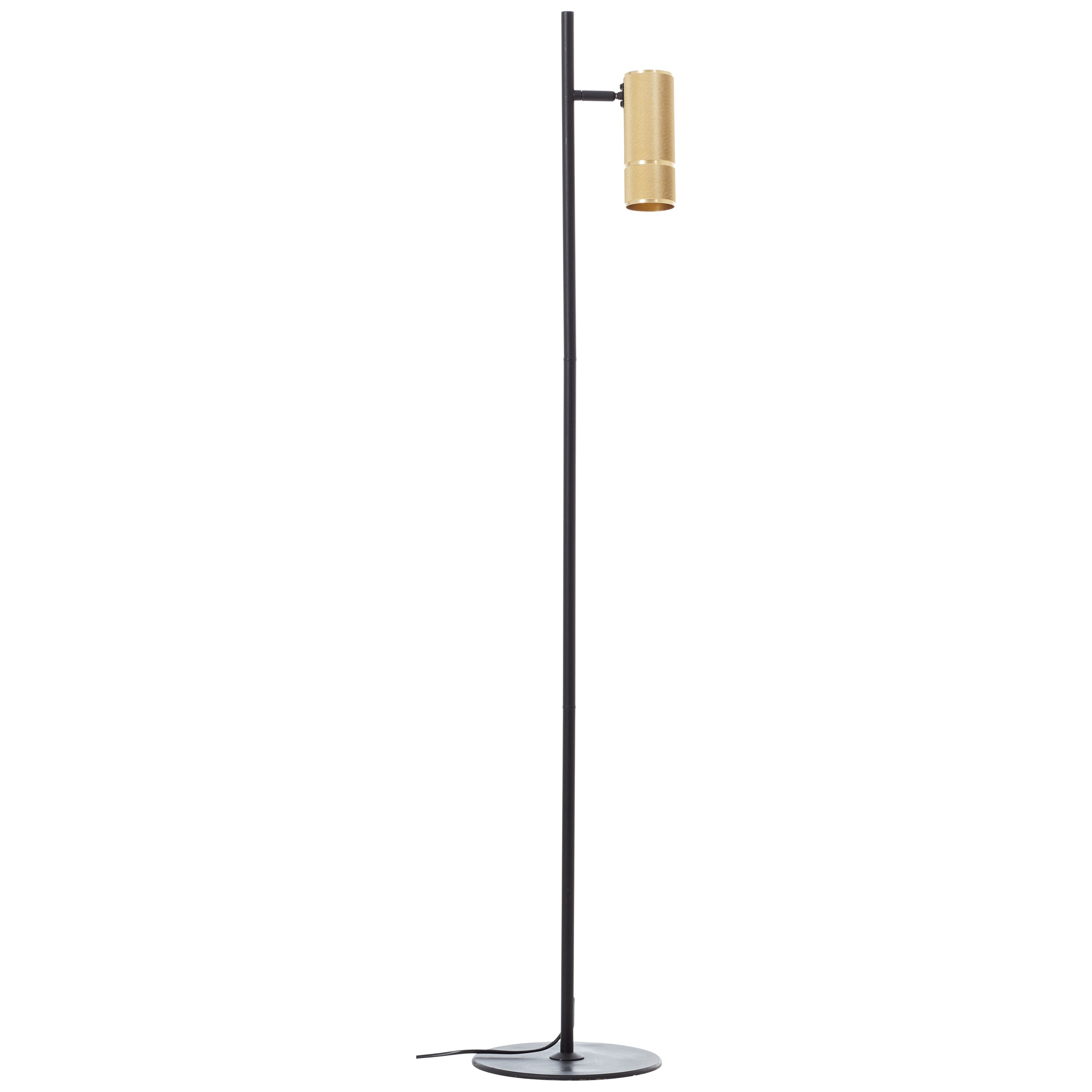 BRILLIANT Stehlampe "Marty", schwarz (sand schwarz, matt goldfarben), 1, H: 130cm, 1 Stk., Leuchten, LED-Stehleuchte, 130 cm, GU10, 350 lm, 3000 K, Aluminium, Stehlampe 2