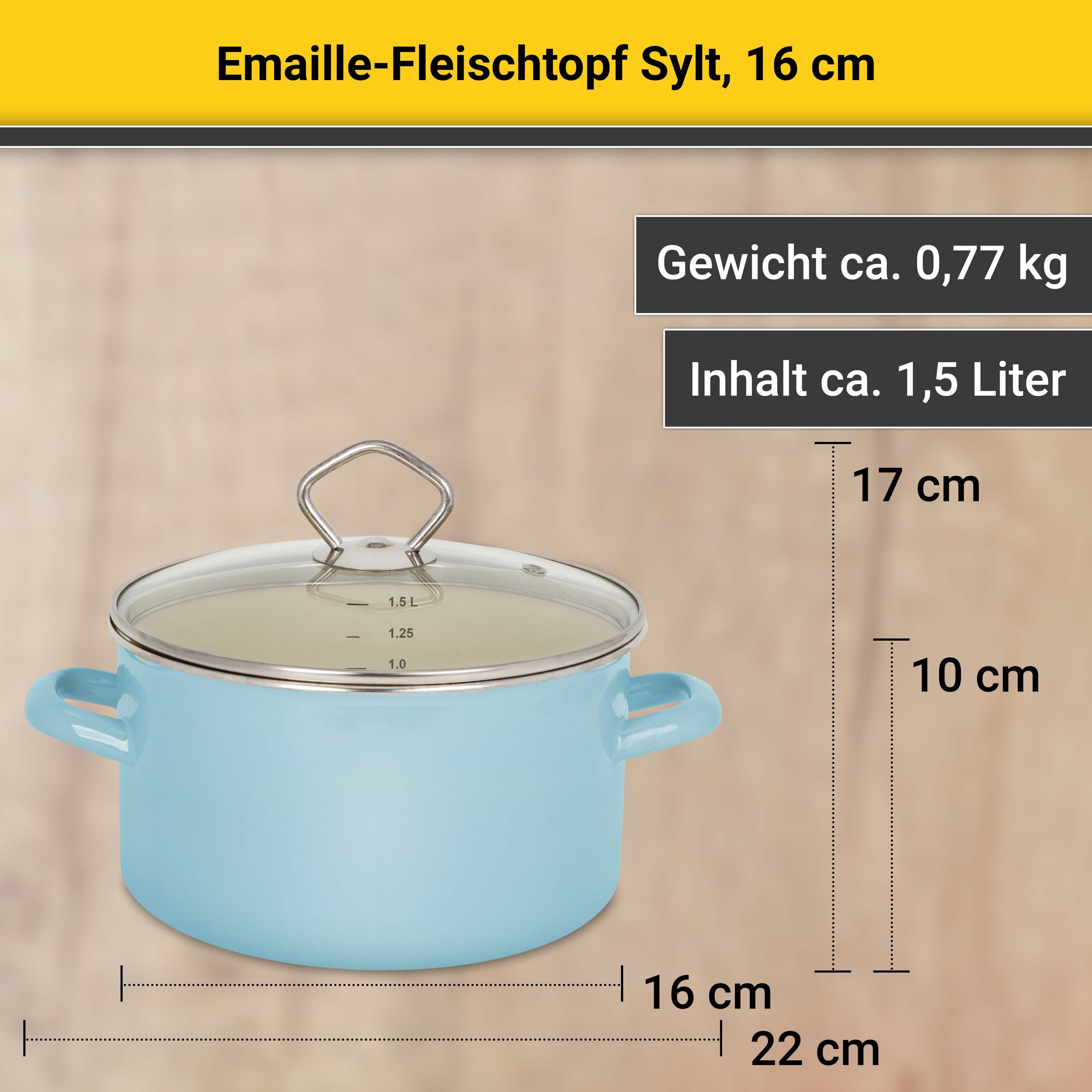 Krüger Fleischtopf »Sylt«, Emaille, (1 tlg.), Induktion