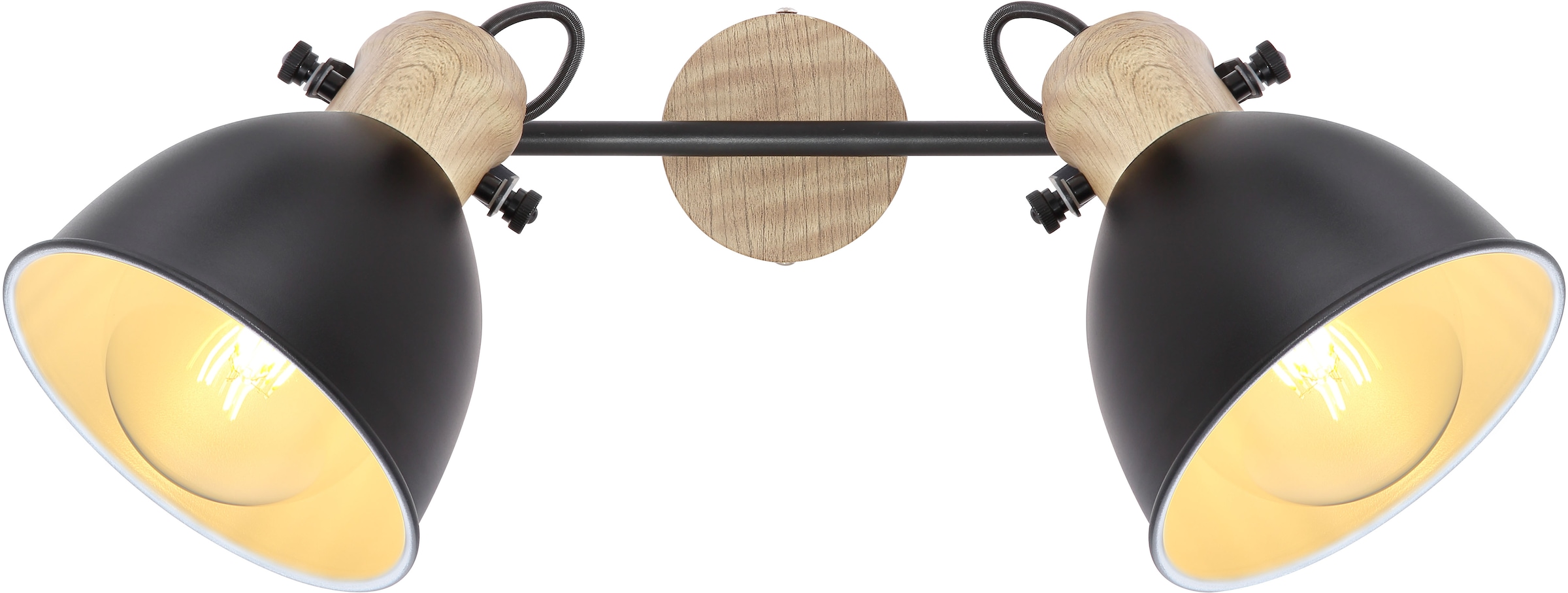 GLOBO LIGHTING Deckenstrahler »WIHO«, Leuchtmittel E27 | ohne Leuchtmittel, Deckenspot/schwarz/holzoptik/Flur/Wohnzimmer