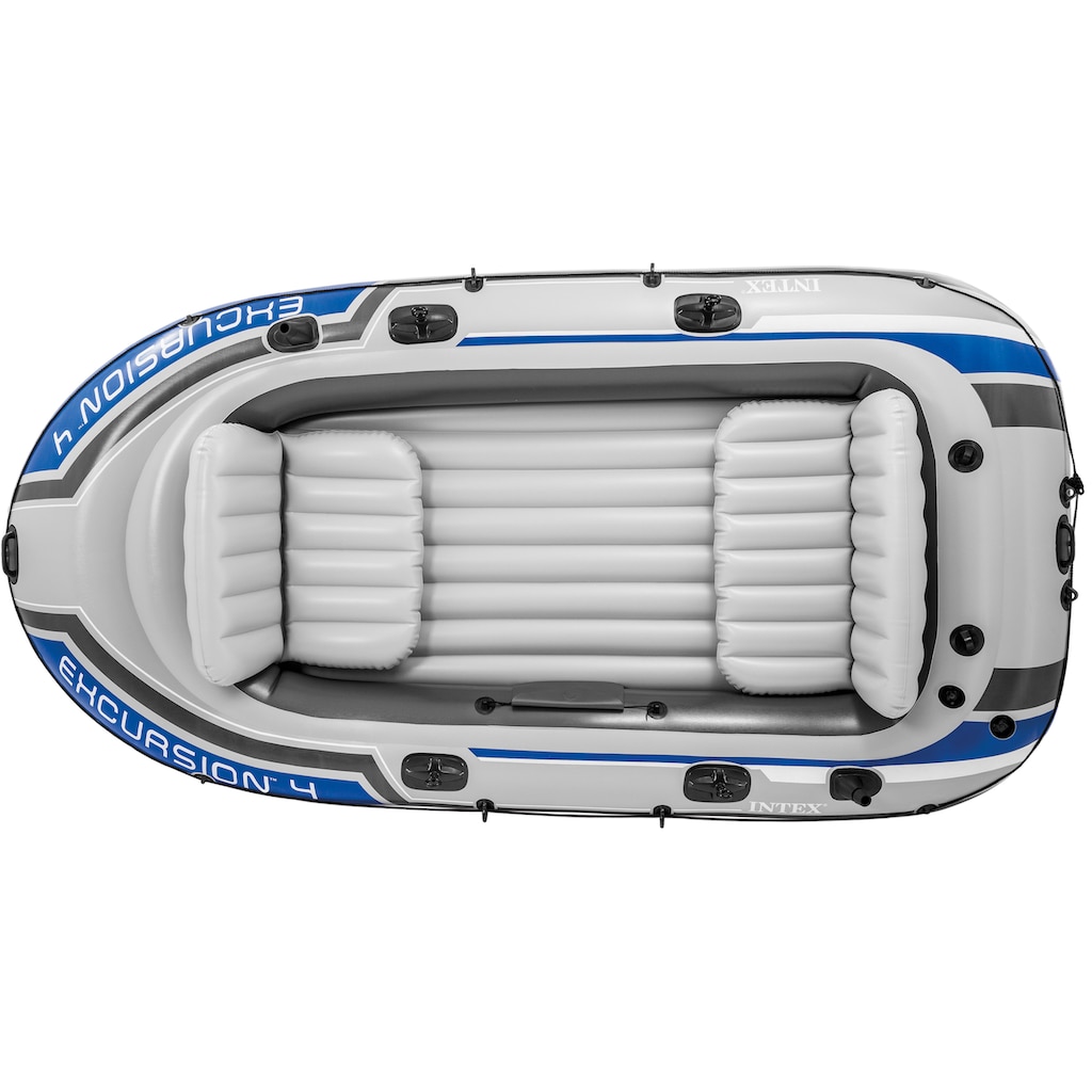 Intex Schlauchboot »Excursion 4«, (Set, mit 2 Paddeln und Luftpumpe)