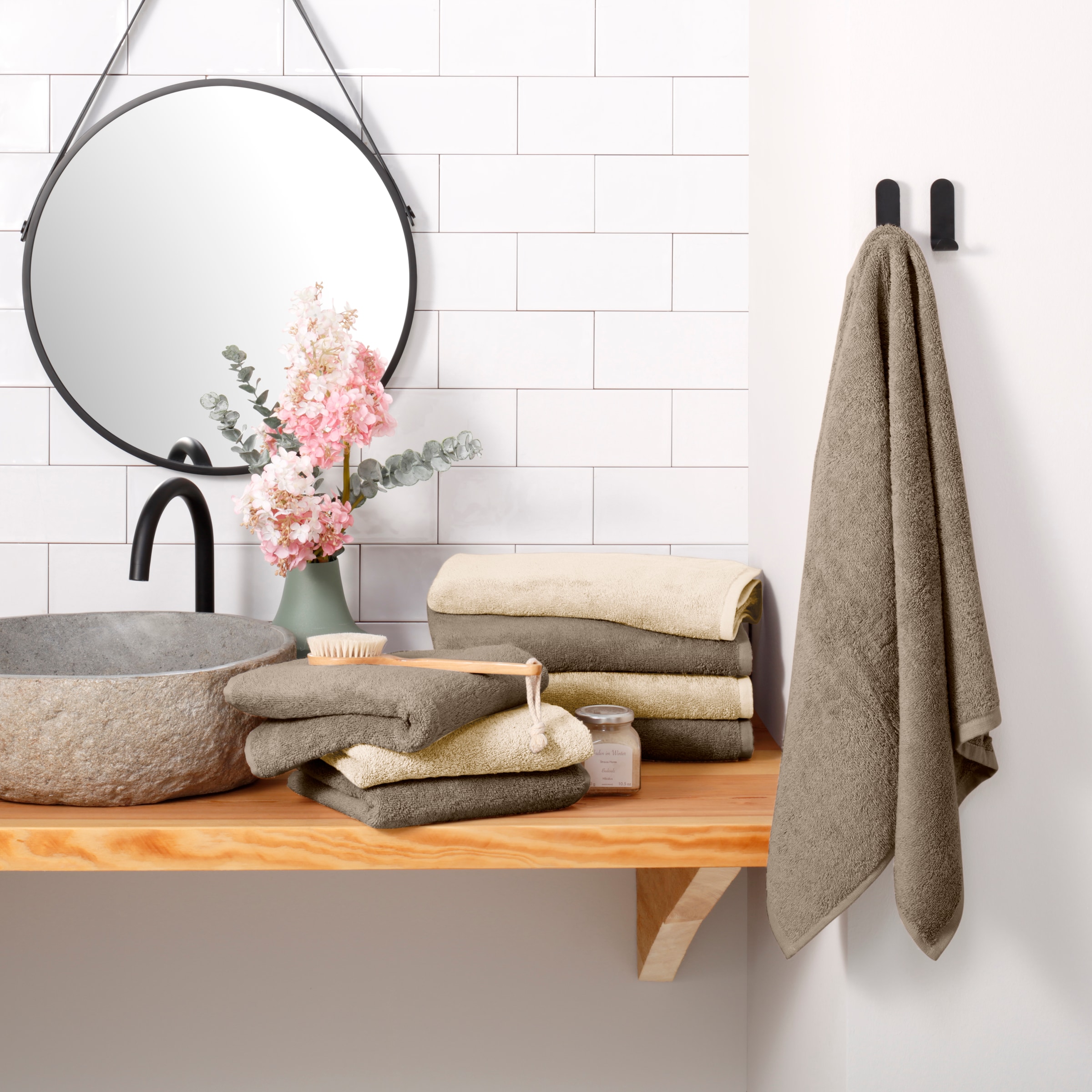 OTTO home Handtuch Set »Merida, 4 Duschtücher 70x140cm, 4 Handtücher 50x100cm« 8 Frottier kuschelig weich, einfarbig, 100% Baumwolle