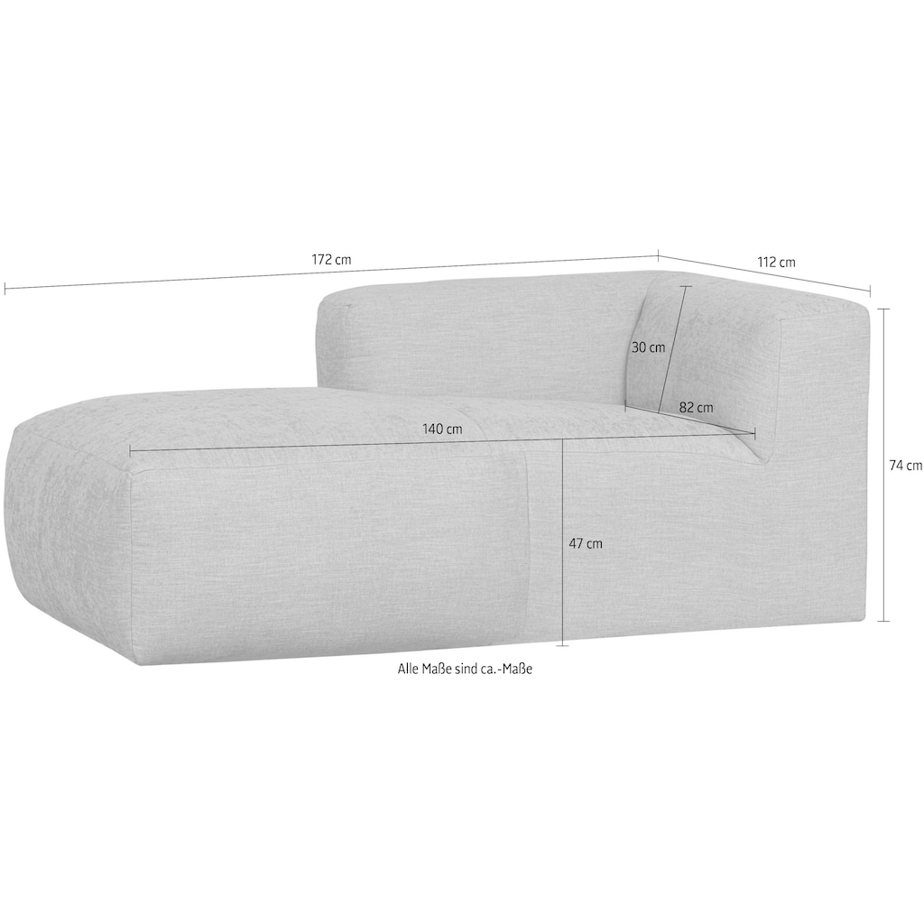 WOOOD Chaiselongue »Yent Chaise Longue Element Arm Rechts«