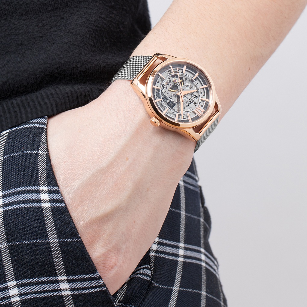 Festina Automatikuhr »Automatik«, Armbanduhr, Damenuhr, mechanische Uhr, Edelstahlarmband