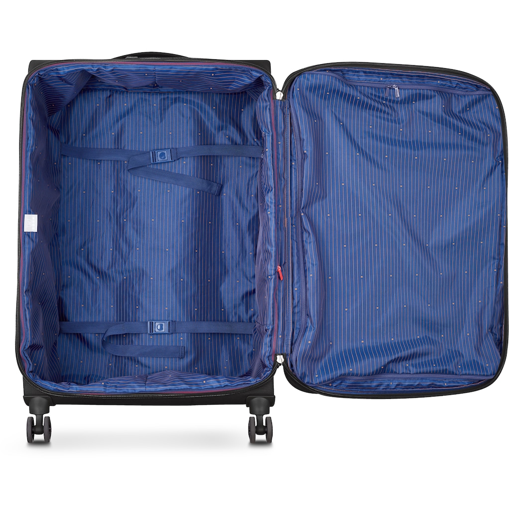 Delsey Weichgepäck-Trolley »Montmartre Air 2.0, 68 cm, black«, 4 Rollen, mit Volumenerweiterung; aus recyceltem Material