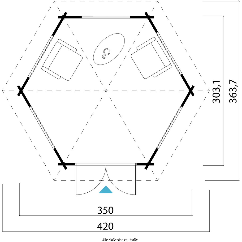 LASITA MAJA Pavillon »Ilmenau«, (Set, Inklusive Fußbodenbretter zum Verlegen)