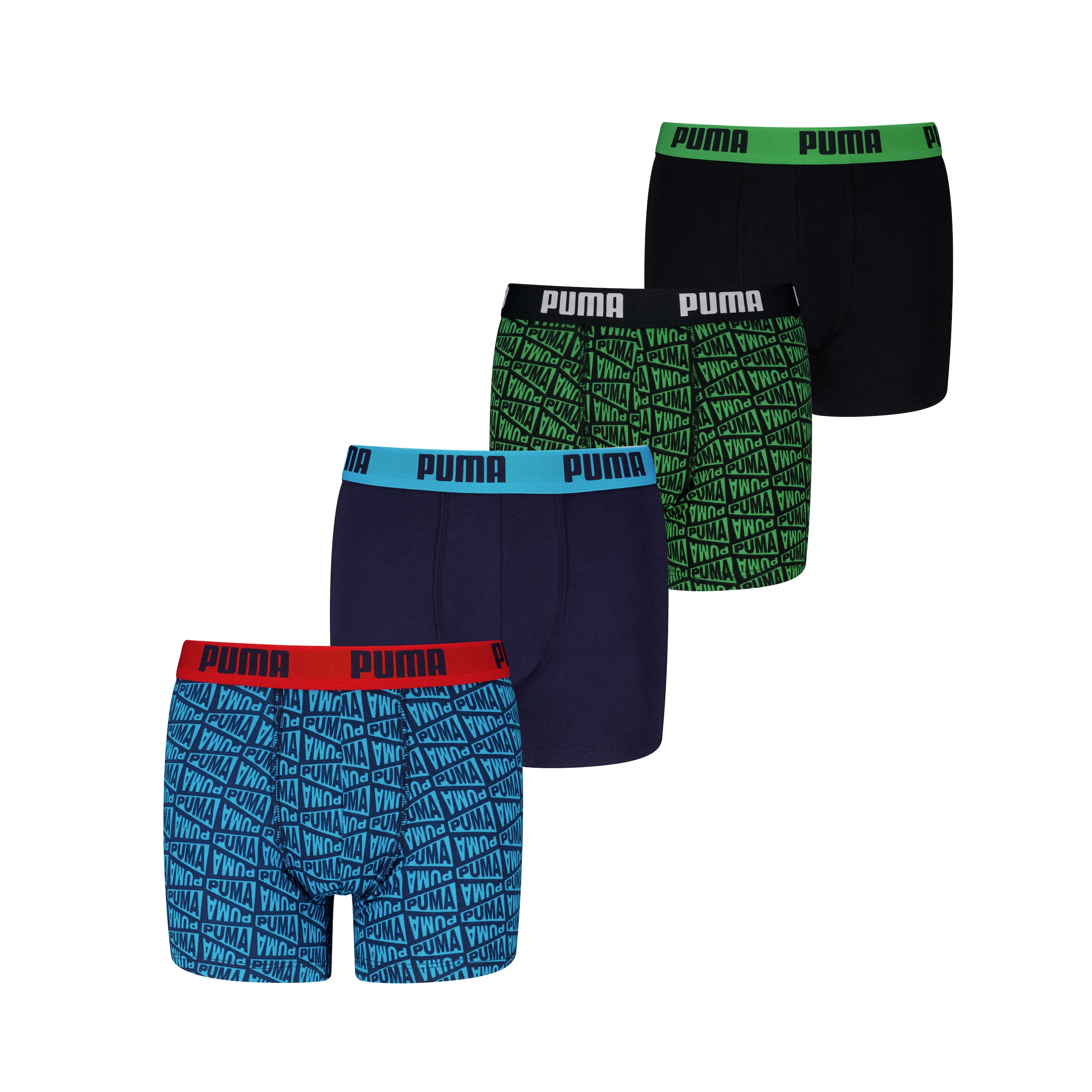 Puma Boxershorts "Puma Boys Flag Printed Boxers" 4er Pack, Logobund, Multipack