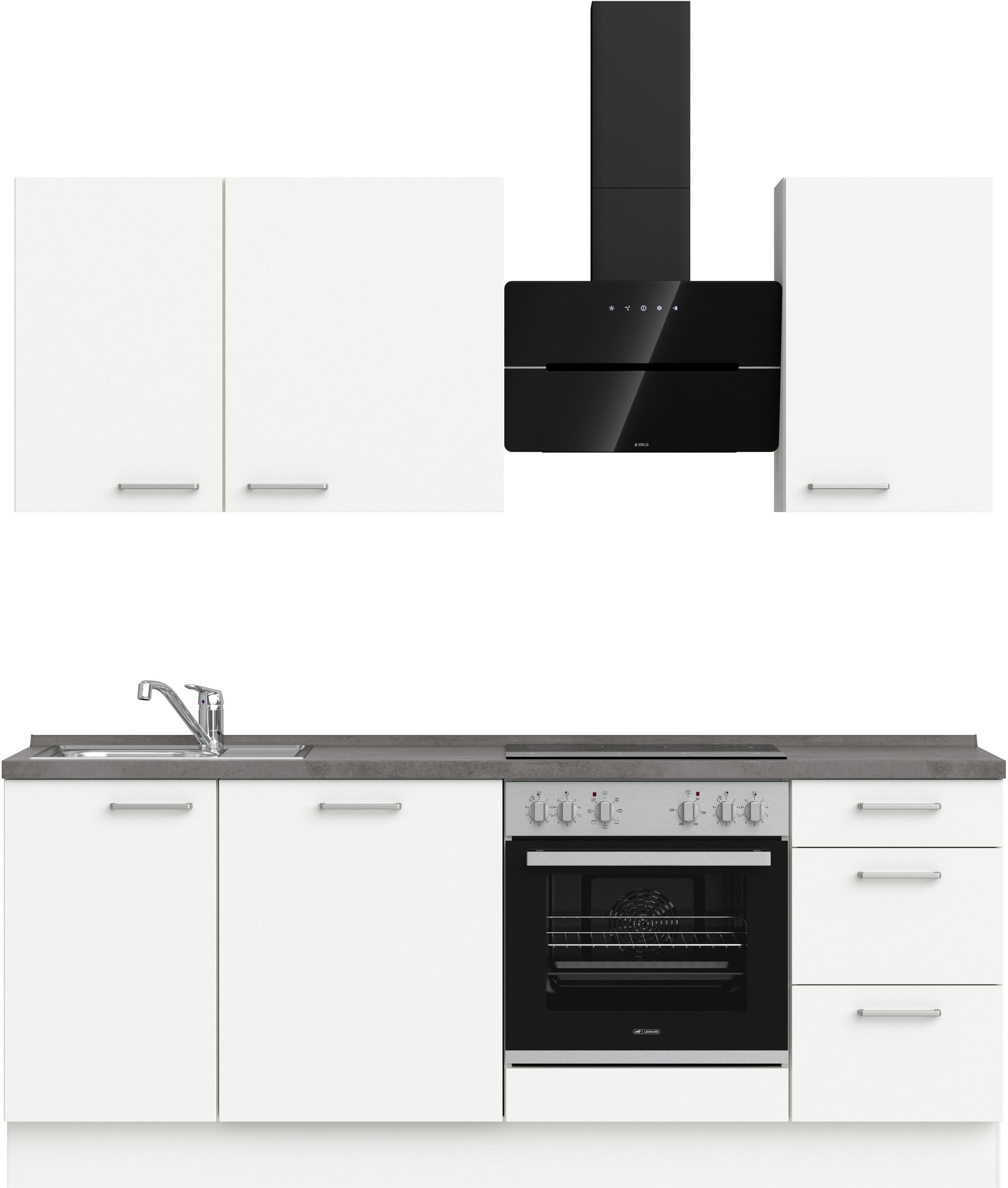 nobilia 1100000002199 ""Touch II", NEU: individuell anpassbar mit gratis Profi-Beratung" vormontiert, Breite 210 cm, Ausrichtung wählbar, wahlw. mit E-Geräten