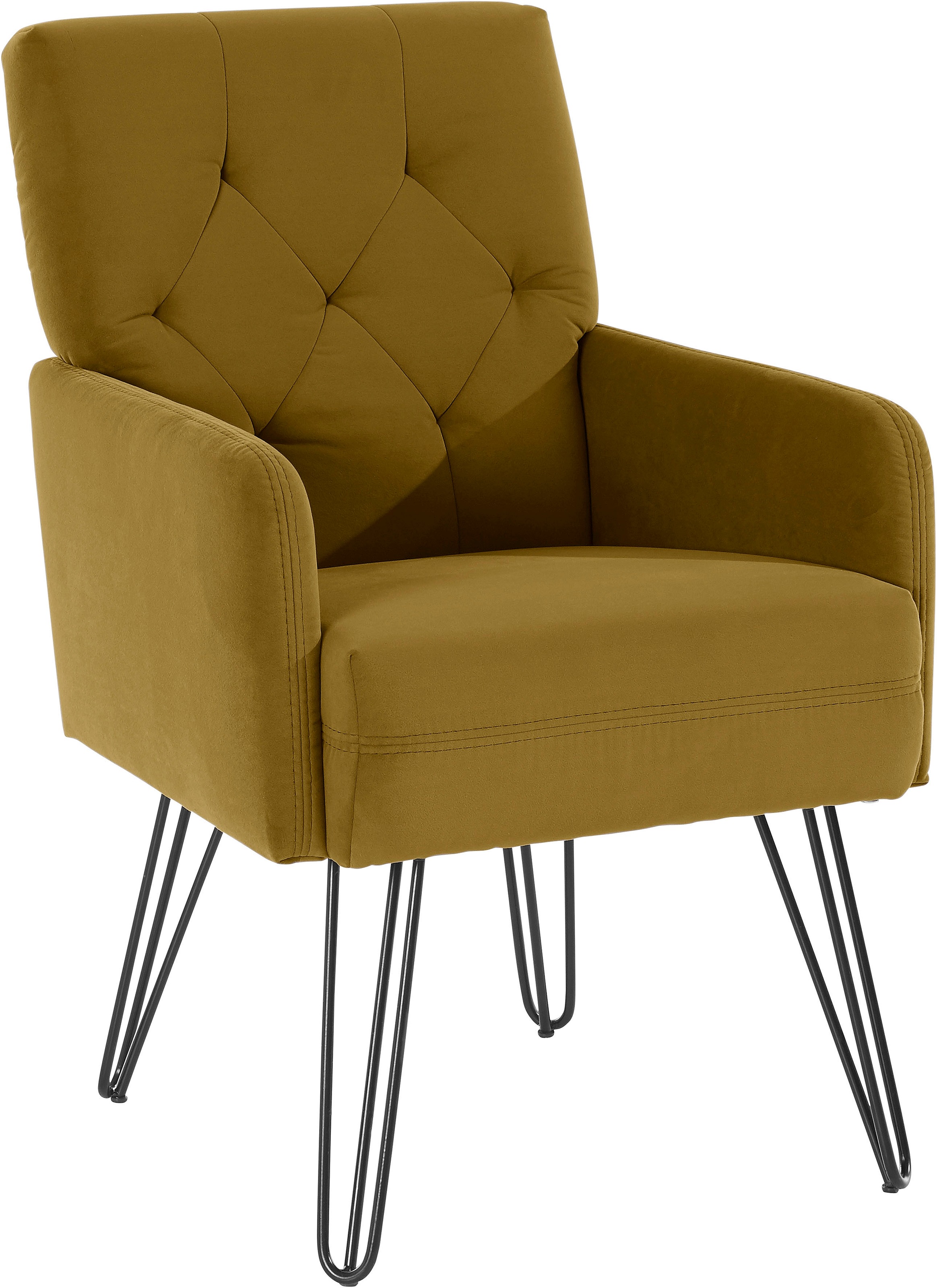 exxpo - sofa fashion Sessel »Doppio, Loungesessel mit Designuntergestell, bequem und elegant«, aufwendige Rückenverarbeitung, Breite 61 cm