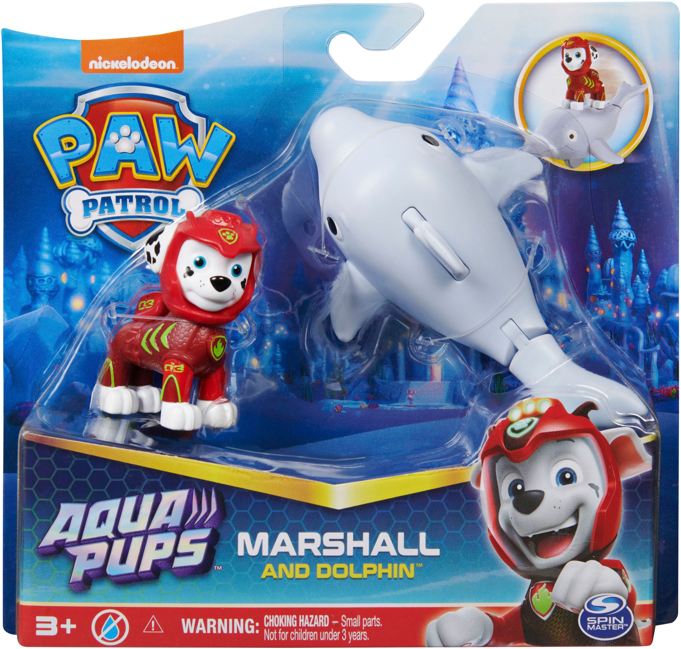 Spin Master Spielfigur »Paw Patrol - Aqua Pups - Hero Pups Solid Marshall«, (Set)