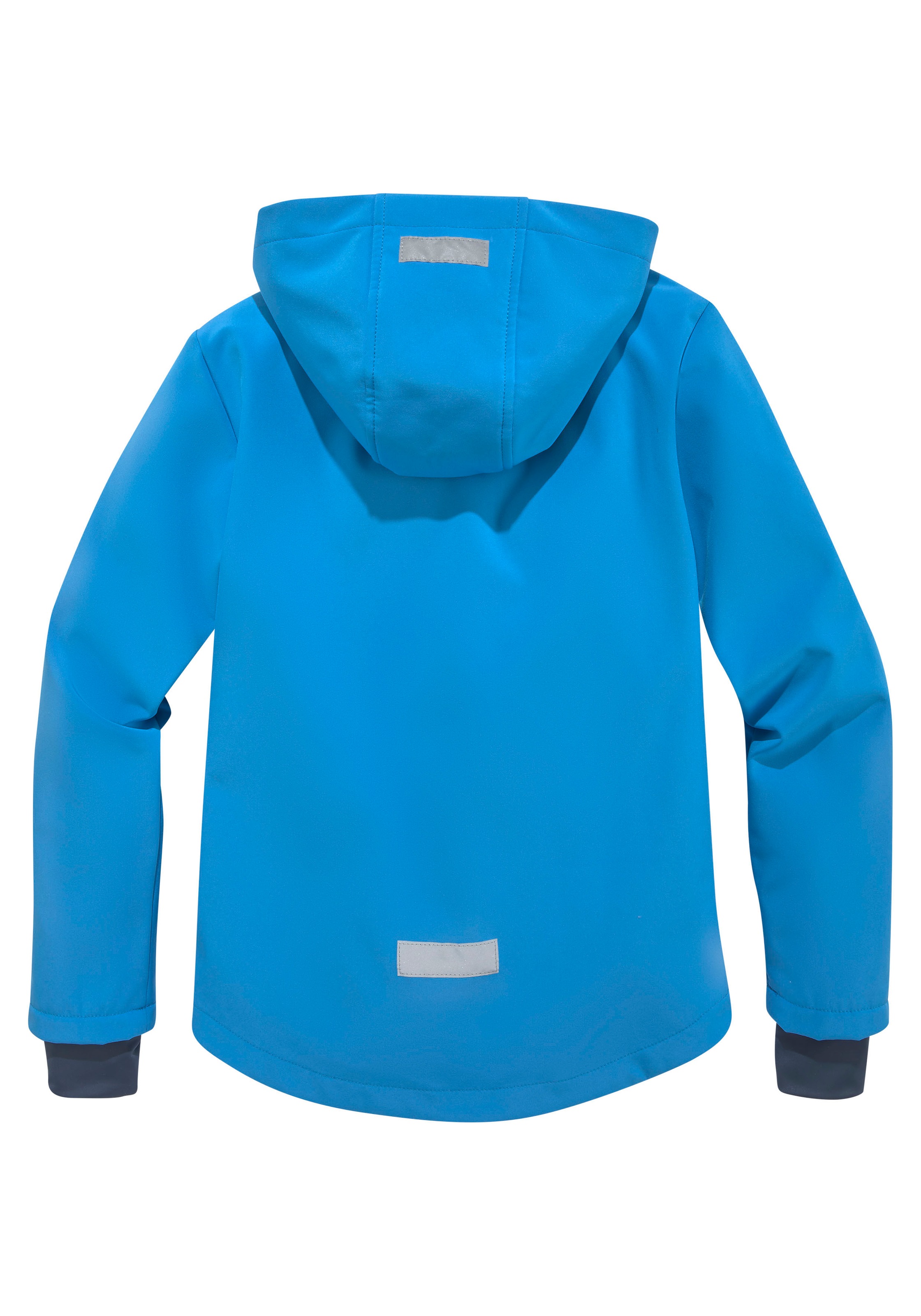 KIDSWORLD Softshelljacke »mit kontrastfarbenen Details«, mit Kapuze, und Reflektoren