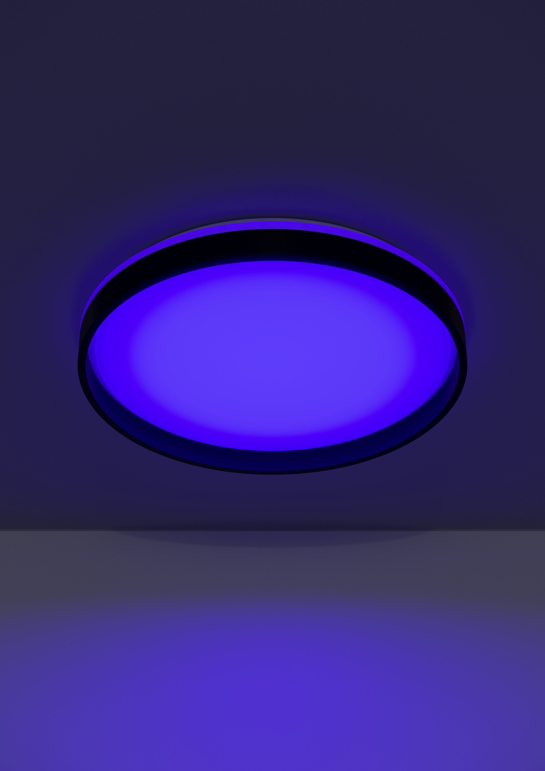 EGLO LED Deckenleuchte »MOSCHETTINO-Z Deckenlampe, Disco-Modus, ZigBee 3.0, Wohnzimmerlampe« LED-Modul 1 Stk. RGB | warmweiß - kaltweiß Fernbedienung inkl., App / Sprachsteuerung Alexa, H:7,9cm x D:49,1cm