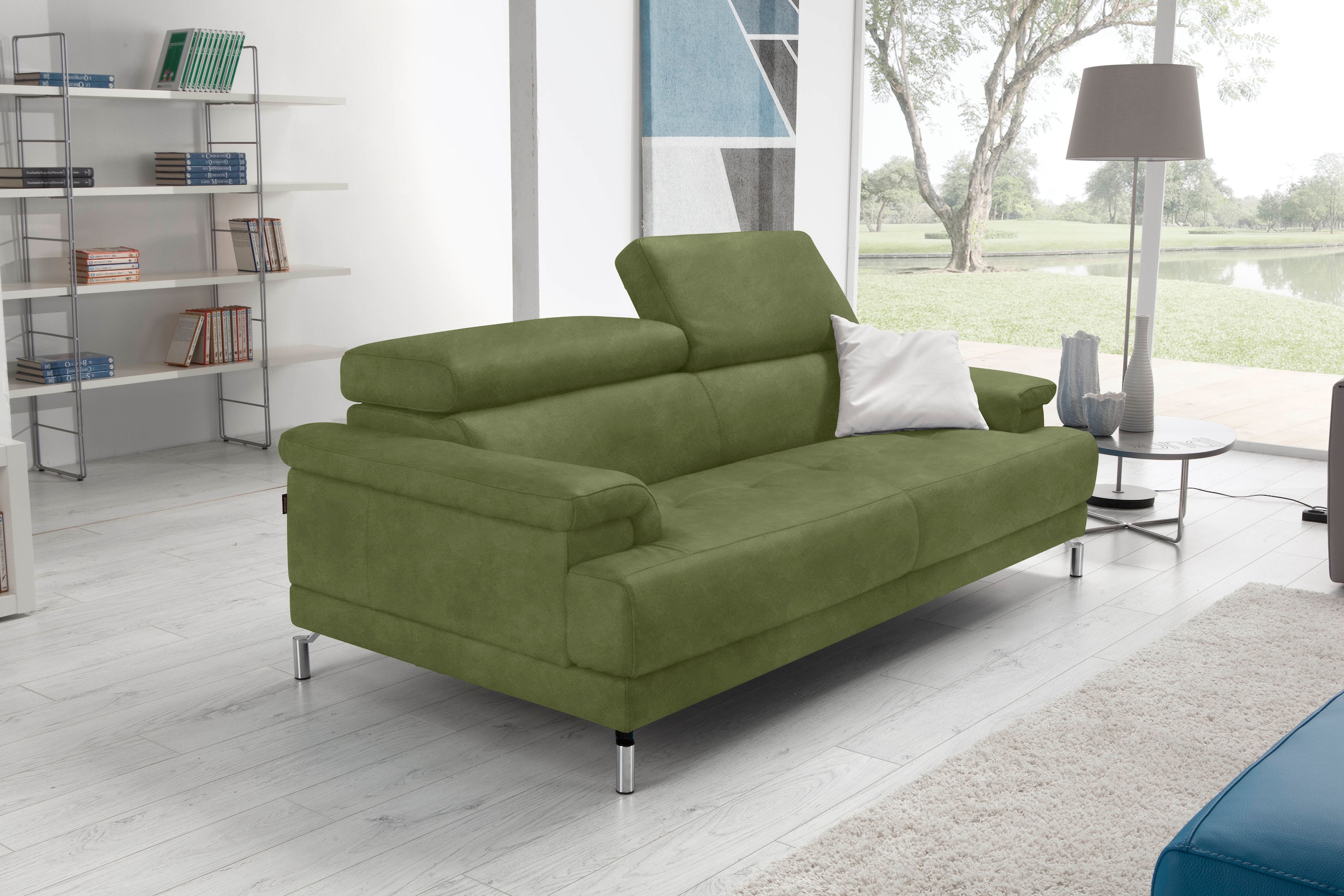 Egoitaliano 2,5-Sitzer »Soul, Design und Sitzkomfort auf hohem Niveau, tolle Details«, inkl. Kopfteilverstellung für noch mehr Komfort, Designfuß