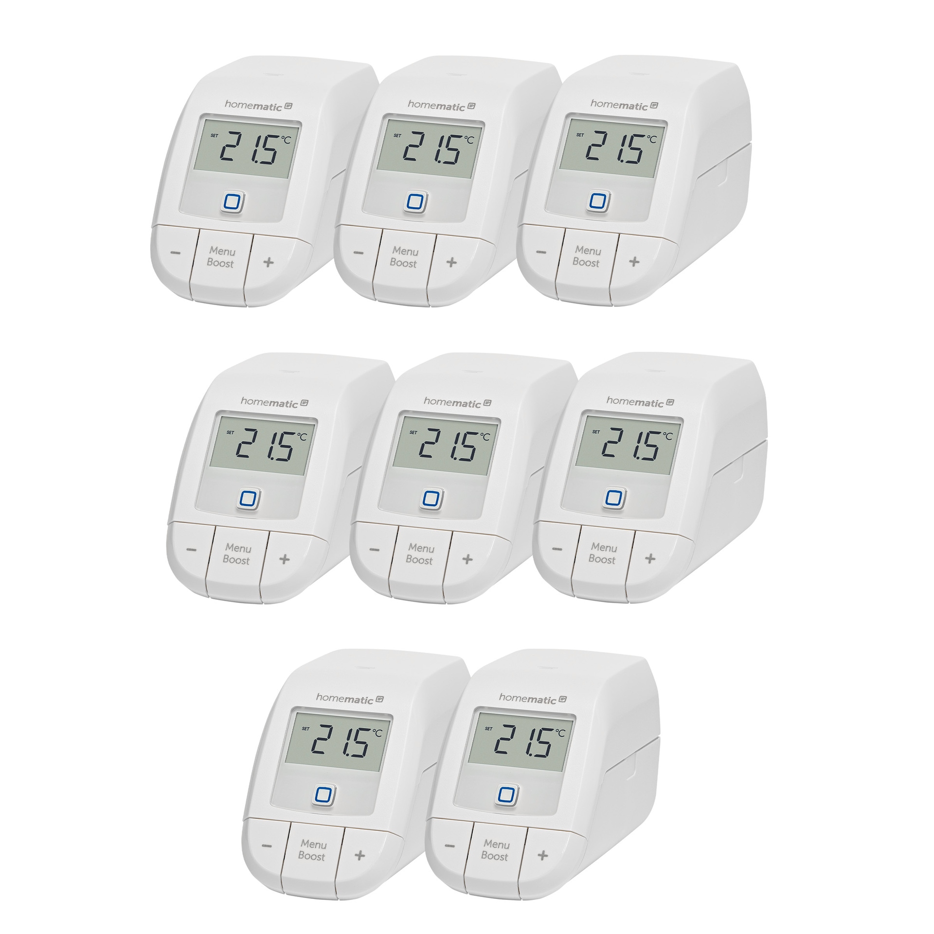HOMEMATIC IP Heizkörperthermostat "8er Set Heizkörperthermostat basic", B:20cm H:10cm T:30cm, weiß, Heizkörperthermostate
