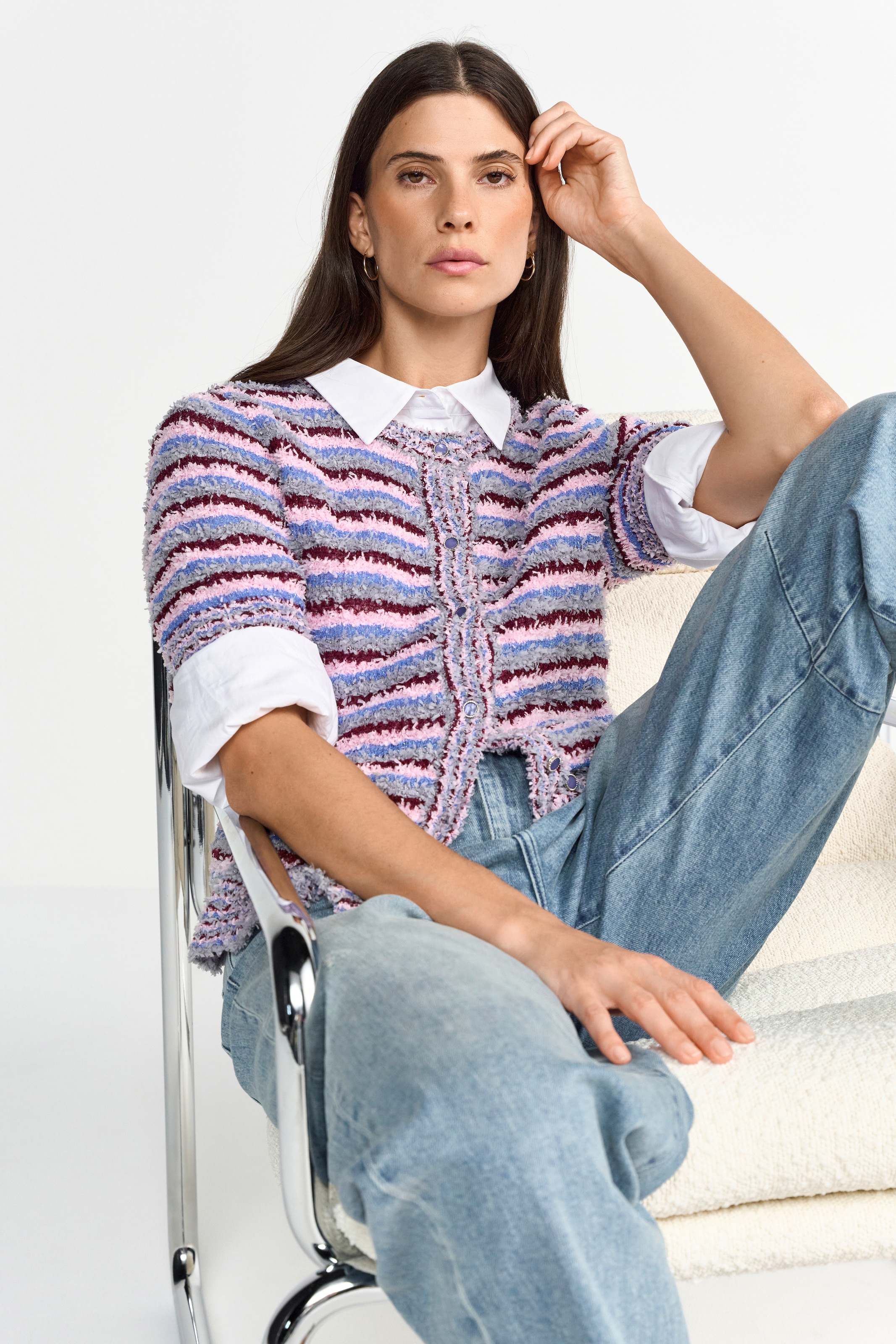 RICHROYAL Strickjacke, Mit Rundhalsausschnitt günstig online kaufen