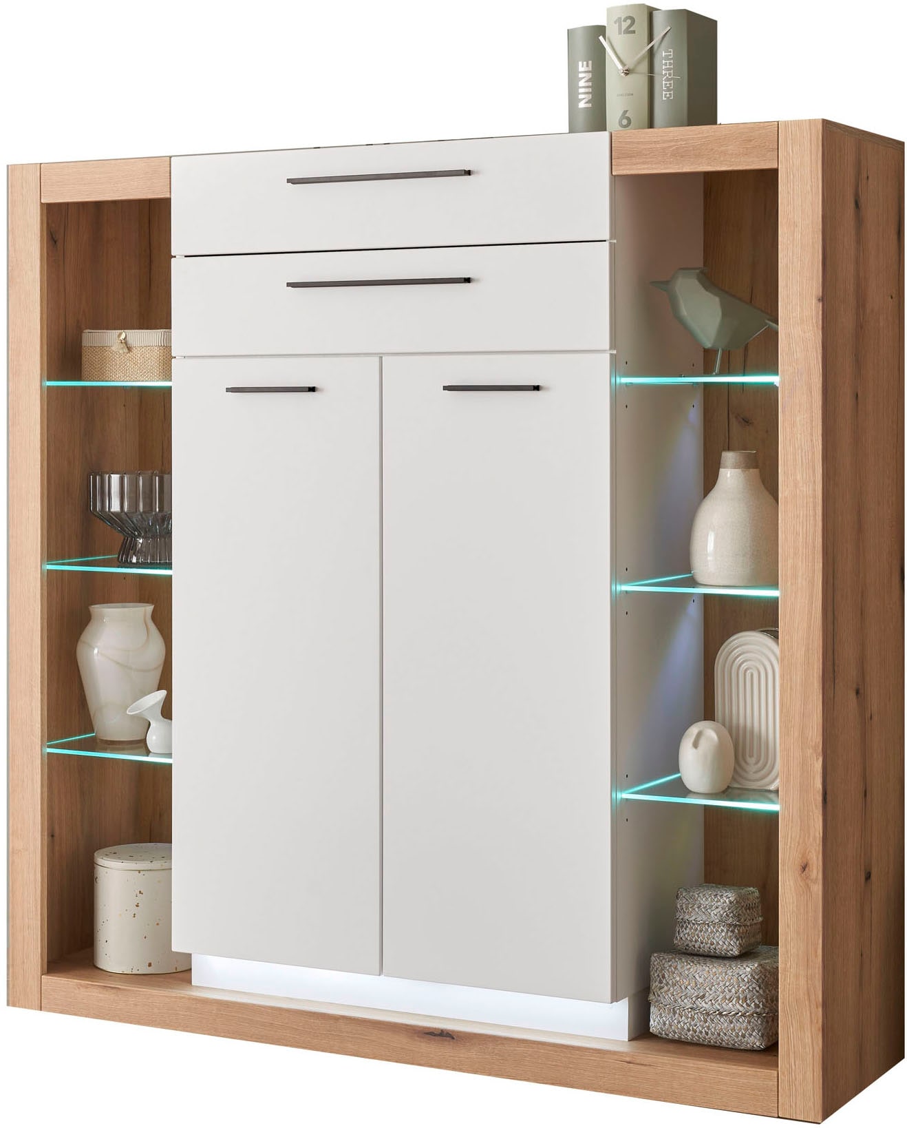 Home affaire Highboard "Brixen, moderne Kommode, Stauraumelement in Eiche E günstig online kaufen