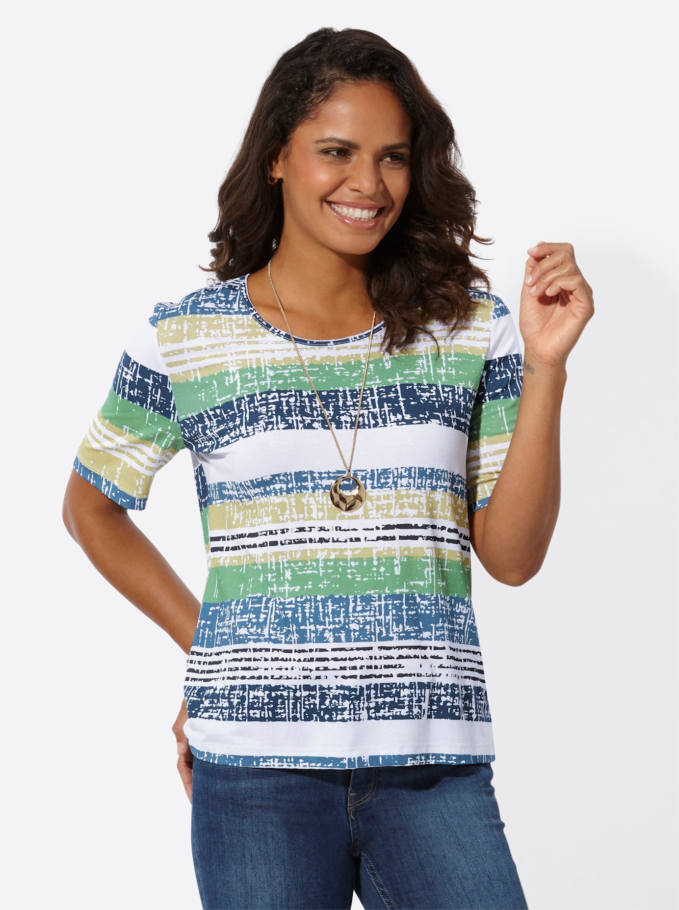 Casual Looks Kurzarmshirt "Rundhals-Shirt" 1 Stk. tlg. günstig online kaufen