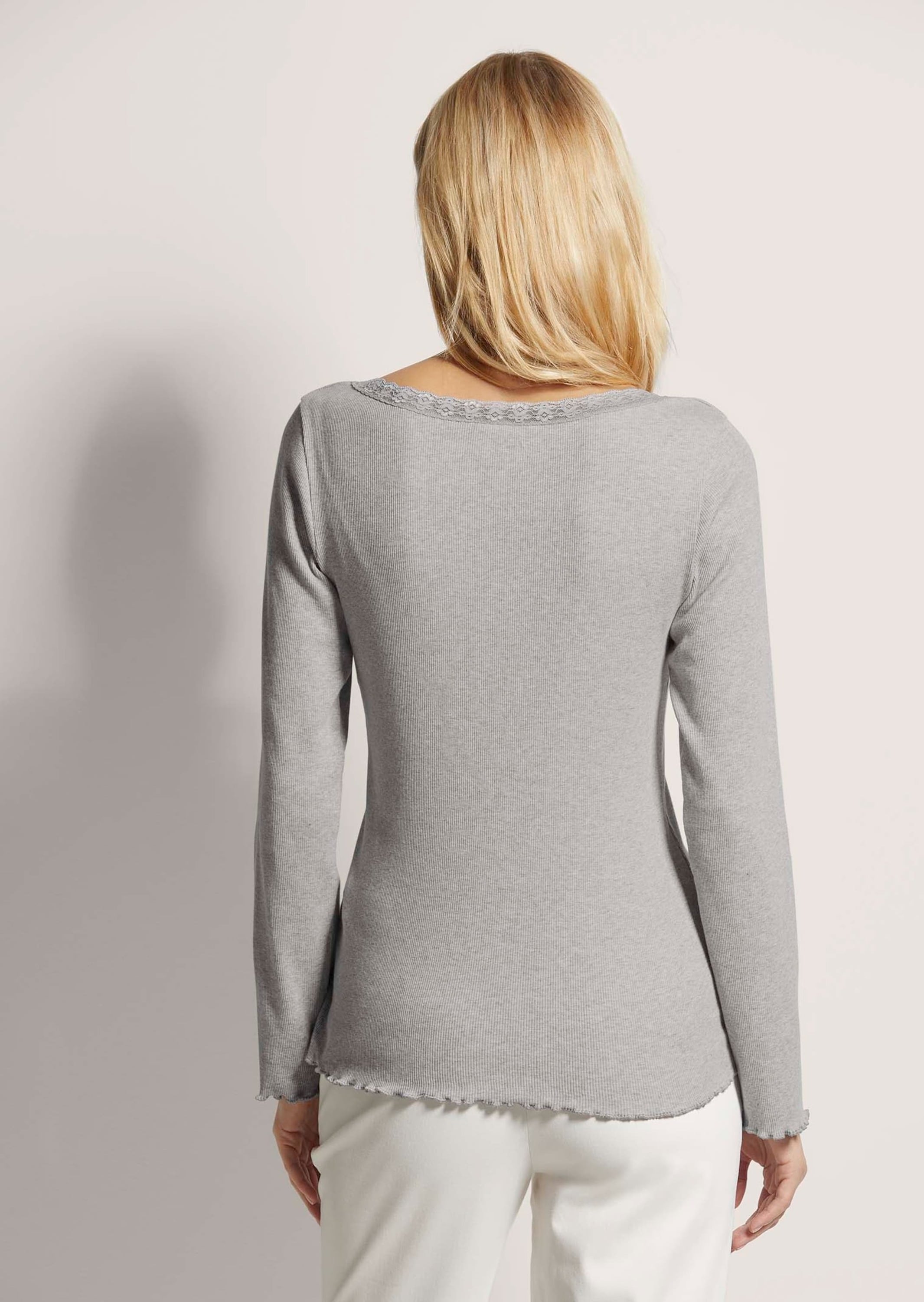MADELEINE 3/4-Arm-Shirt »Shirt Rippen-Shirt mit Spitze«