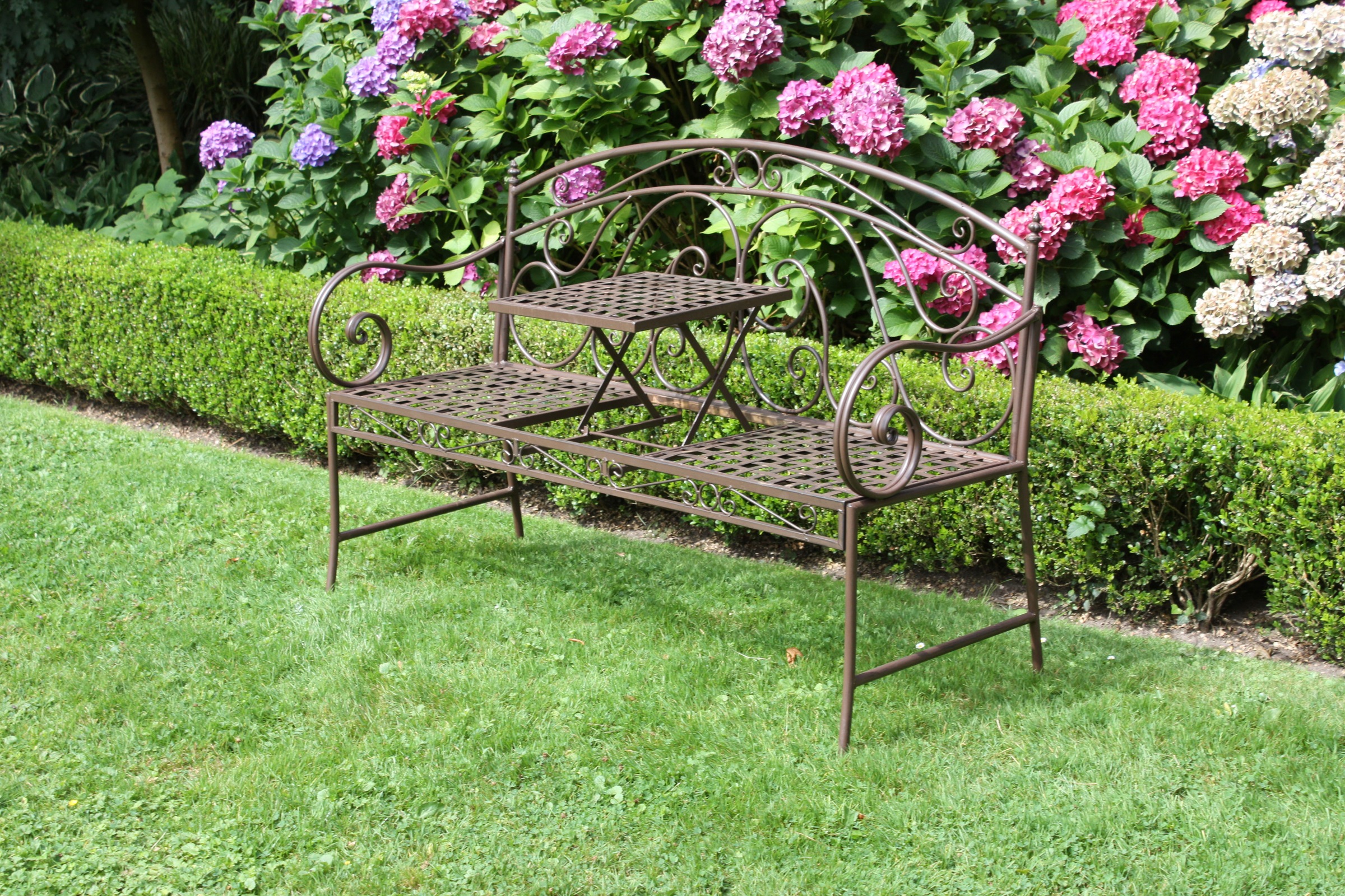 Garden Pleasure Gartenbank "Saket", mit hochklappbarem Tisch, BxTxH: 141x53 günstig online kaufen