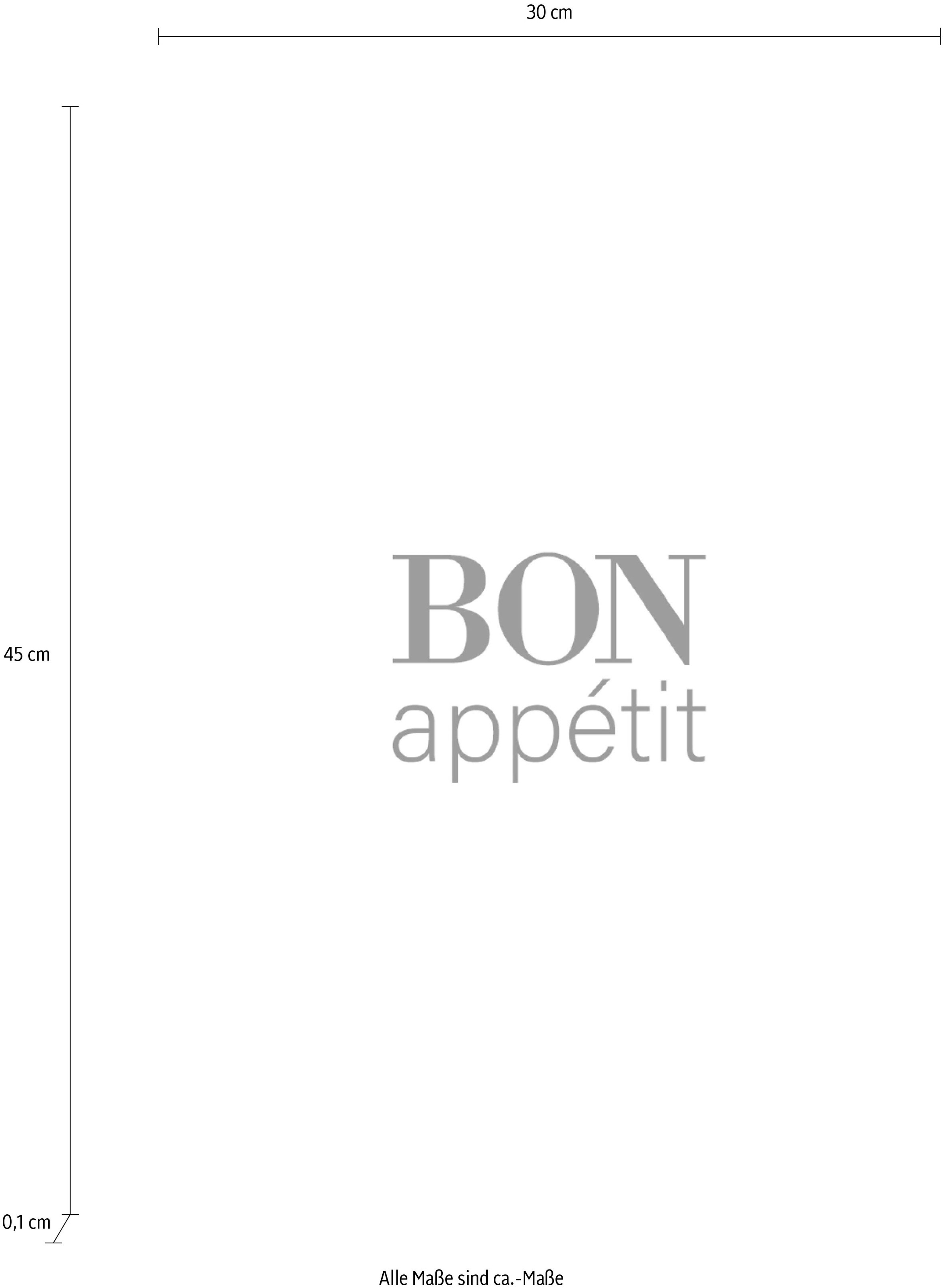 queence Wanddekoobjekt "BON appétit", Stahlschild, Blechschild, Spruch, Wit günstig online kaufen