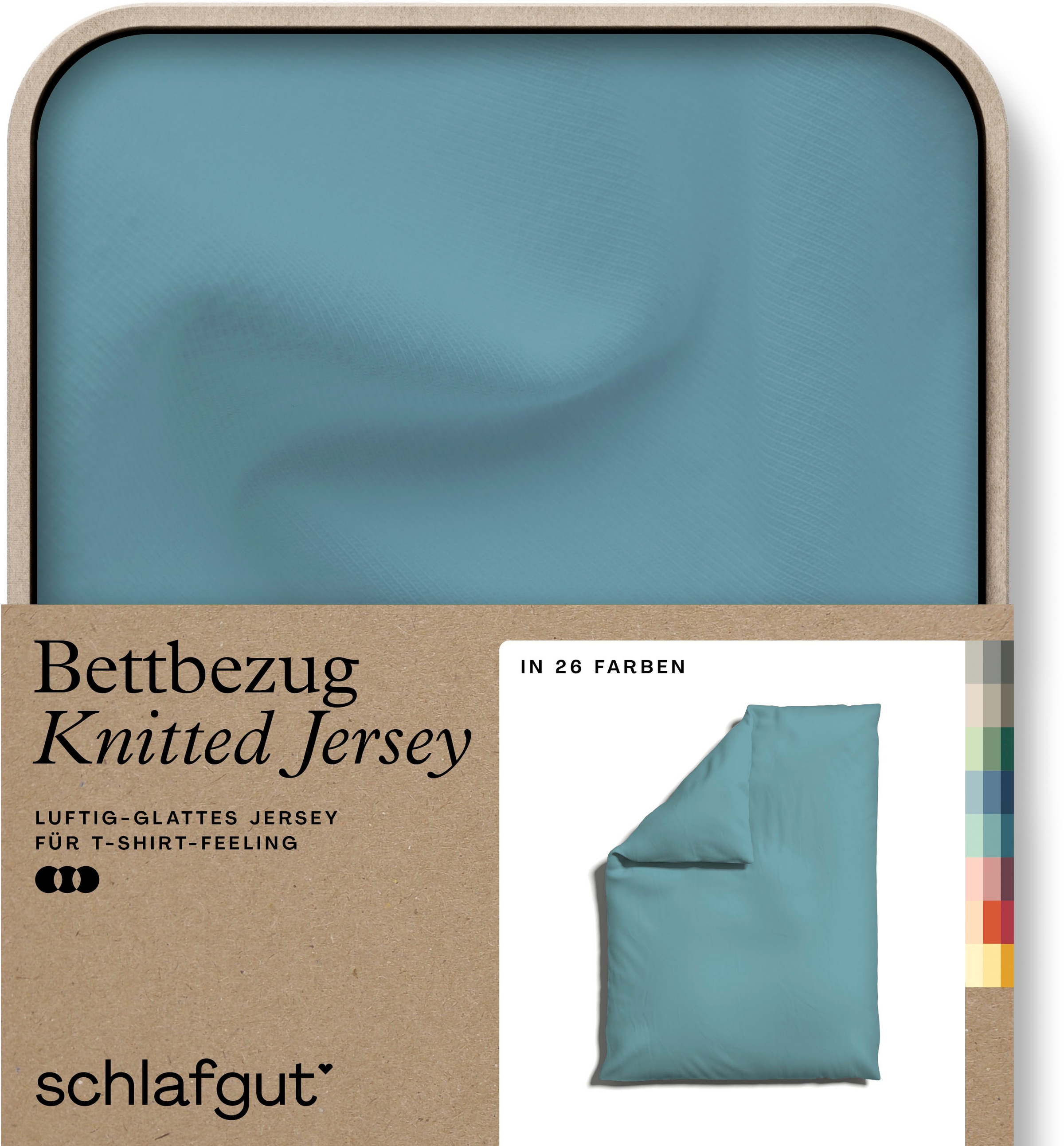 Schlafgut Bettbezug »Knitted Jersey uni, aus Bio-Baumwolle mit Elasthan, Reißverschluss«, (1 St.), bügelfrei, Mix & Match Bettwäsche: passender Kissenbezug erhältlich