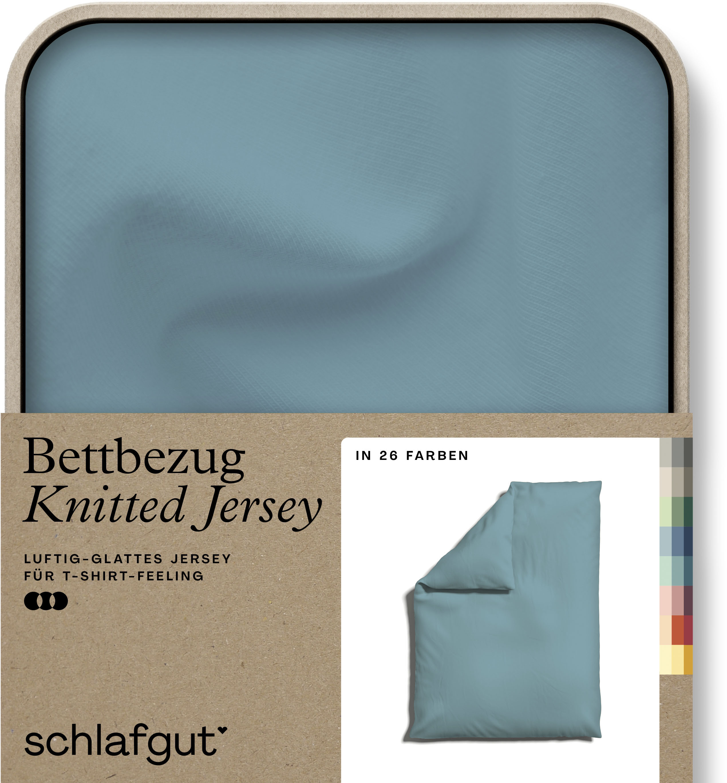 Schlafgut "Premium Bettbezug Knitted Jersey (1 St)" Ton-in-Ton Reißverschluss, Bio-Baumwolle mit Elasthan, Uni, OEKO Tex