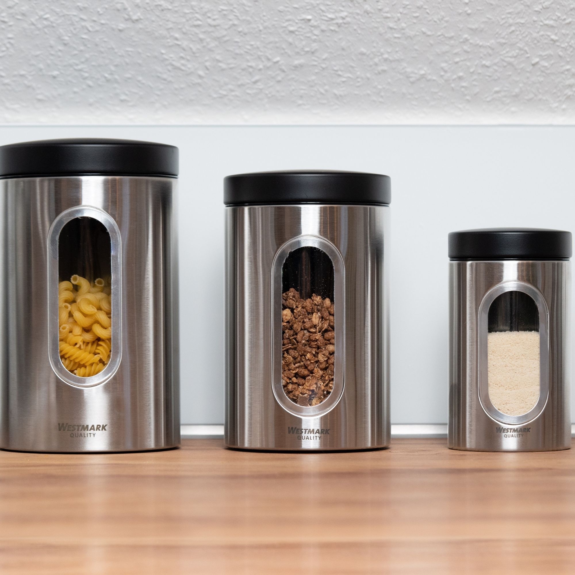 WESTMARK Vorratsdose »Vorratsdose mit Fenster 2300 ml«, (1 tlg.), Edelstahl Vorratsbehälter für Kaffee, Mehl, Zucker etc.