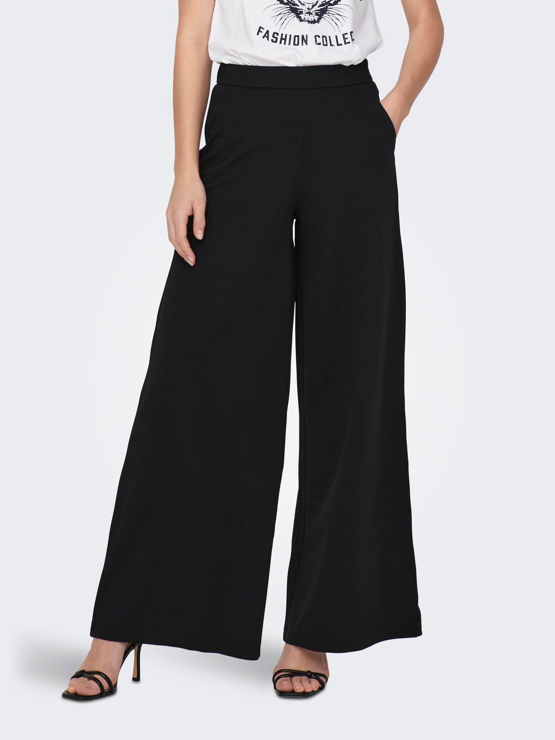 JDY Jerseyhose "JDYTANJA LIFE WIDE FLOWY PANT JRS NOOS"