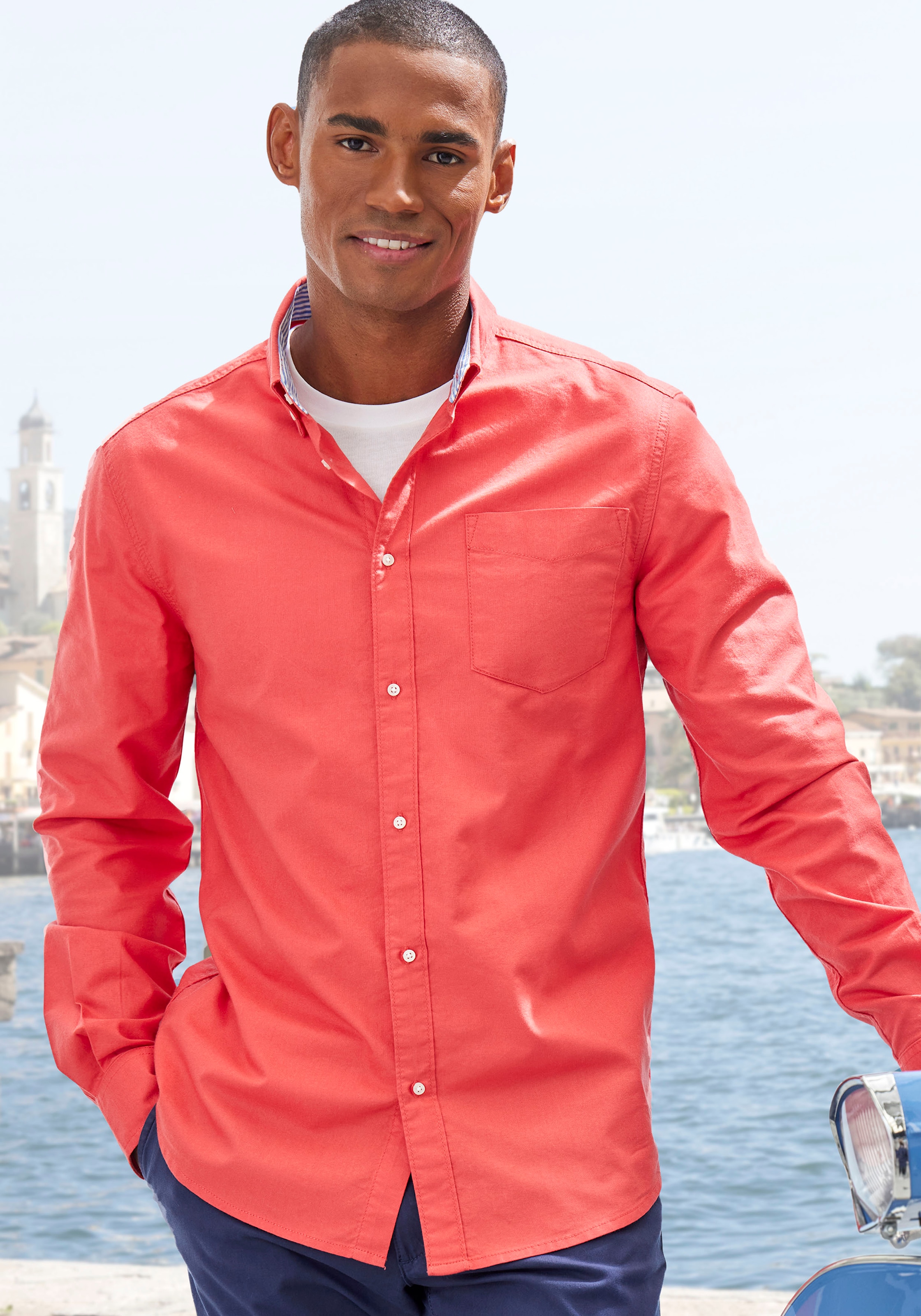 H.I.S Langarmhemd »regular-fit«, mit Button-down-Kragen, reine Baumwolle