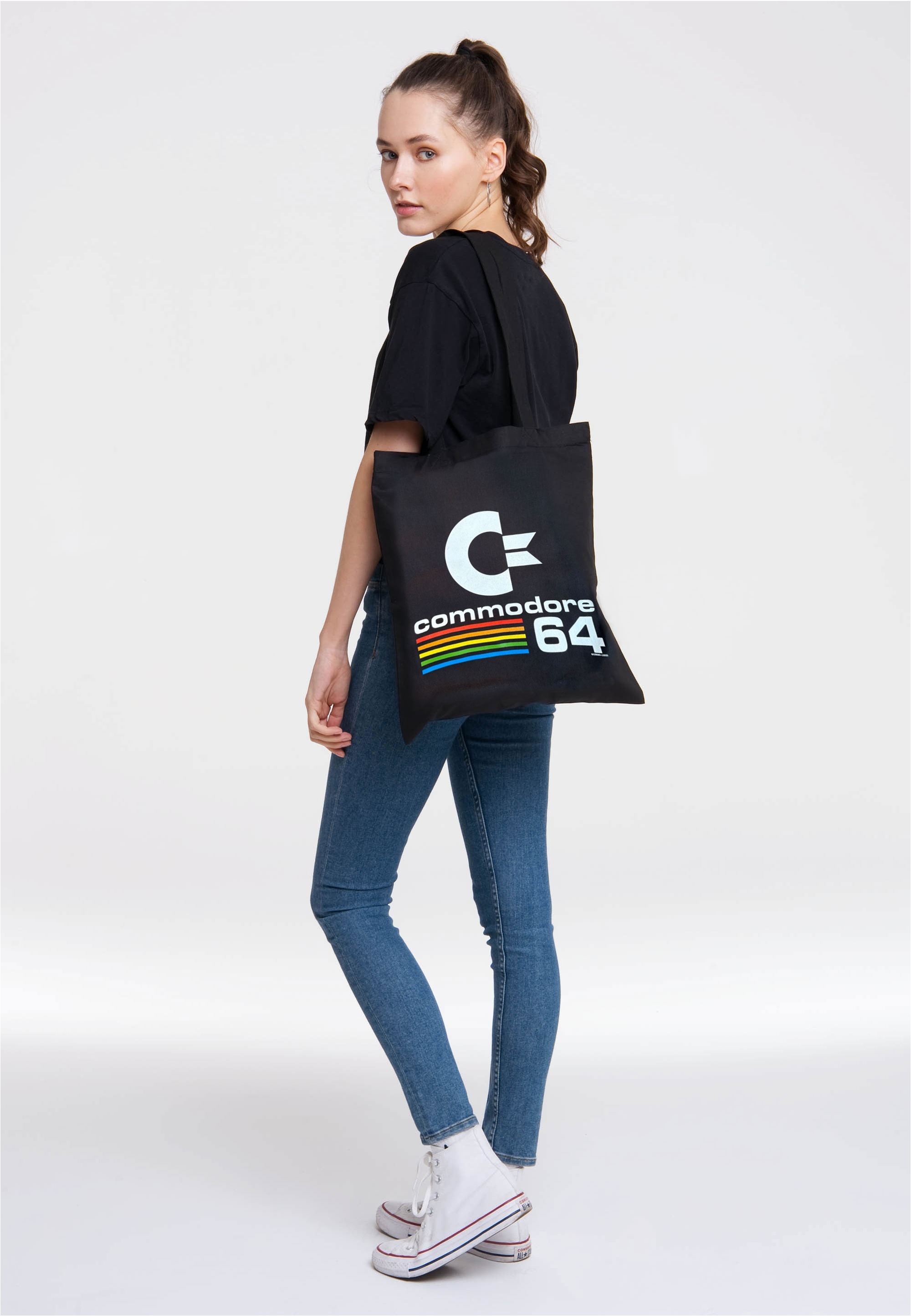 Thumbnail - LOGOSHIRT Henkeltasche "Commodore 64 Logo", mit coolem Motiv
