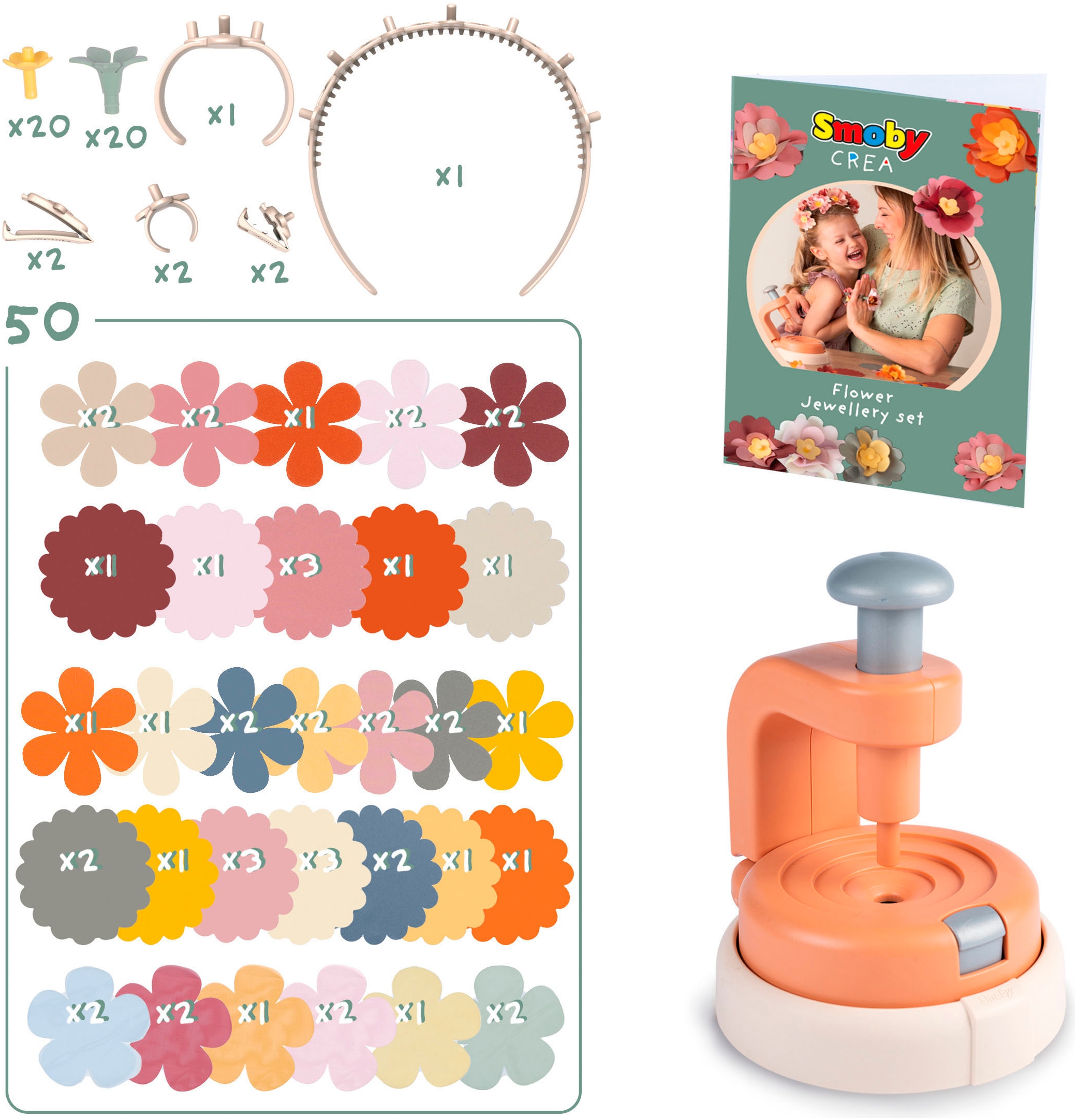 Smoby Kreativset »Crea Flower Schmuck-Bastelset«, Made in Europe