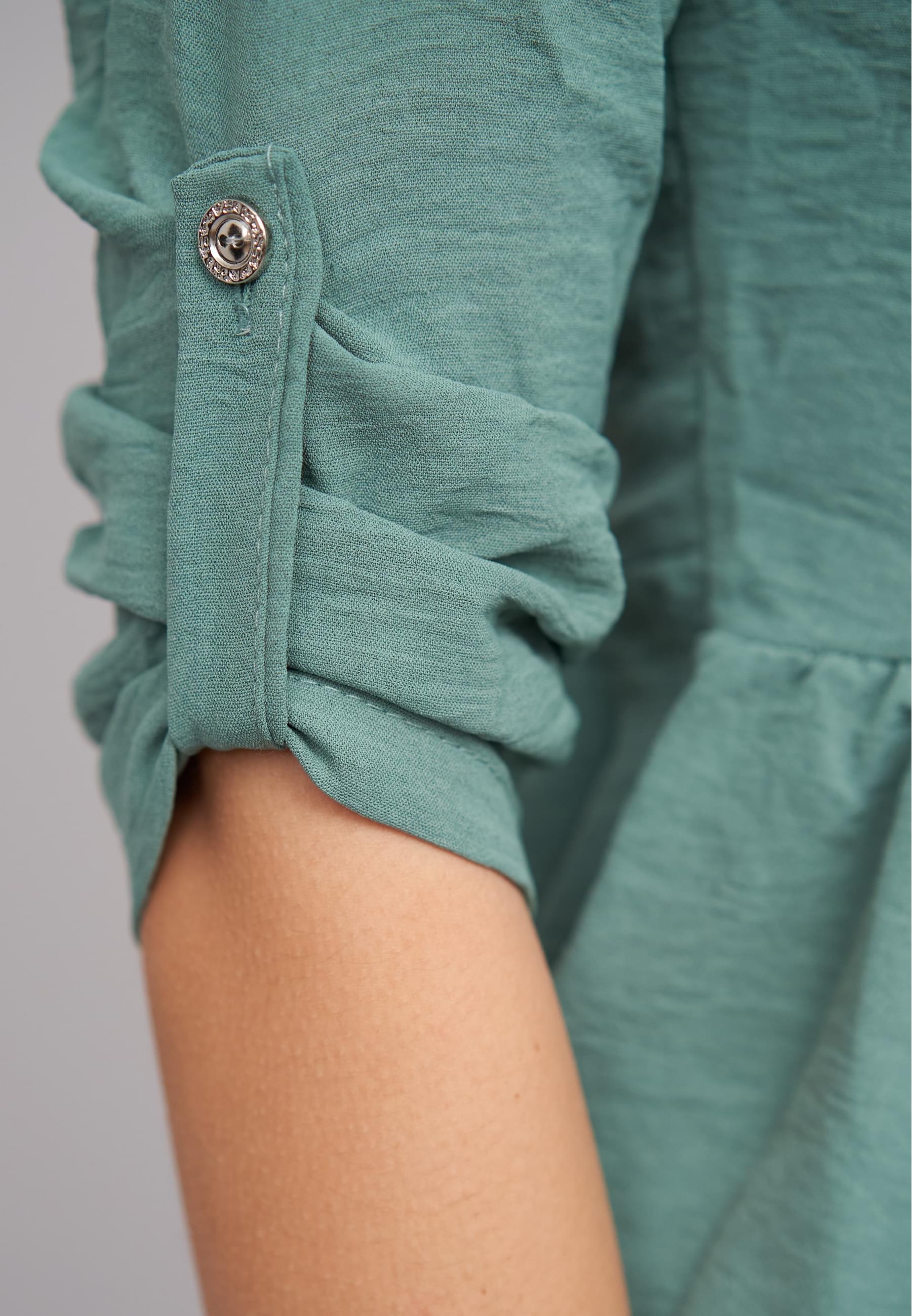 CLOUD 5IVE Langarmhemd »CLOUD 5IVE Turn-Up Schösschen Bluse mit Knopfleiste«