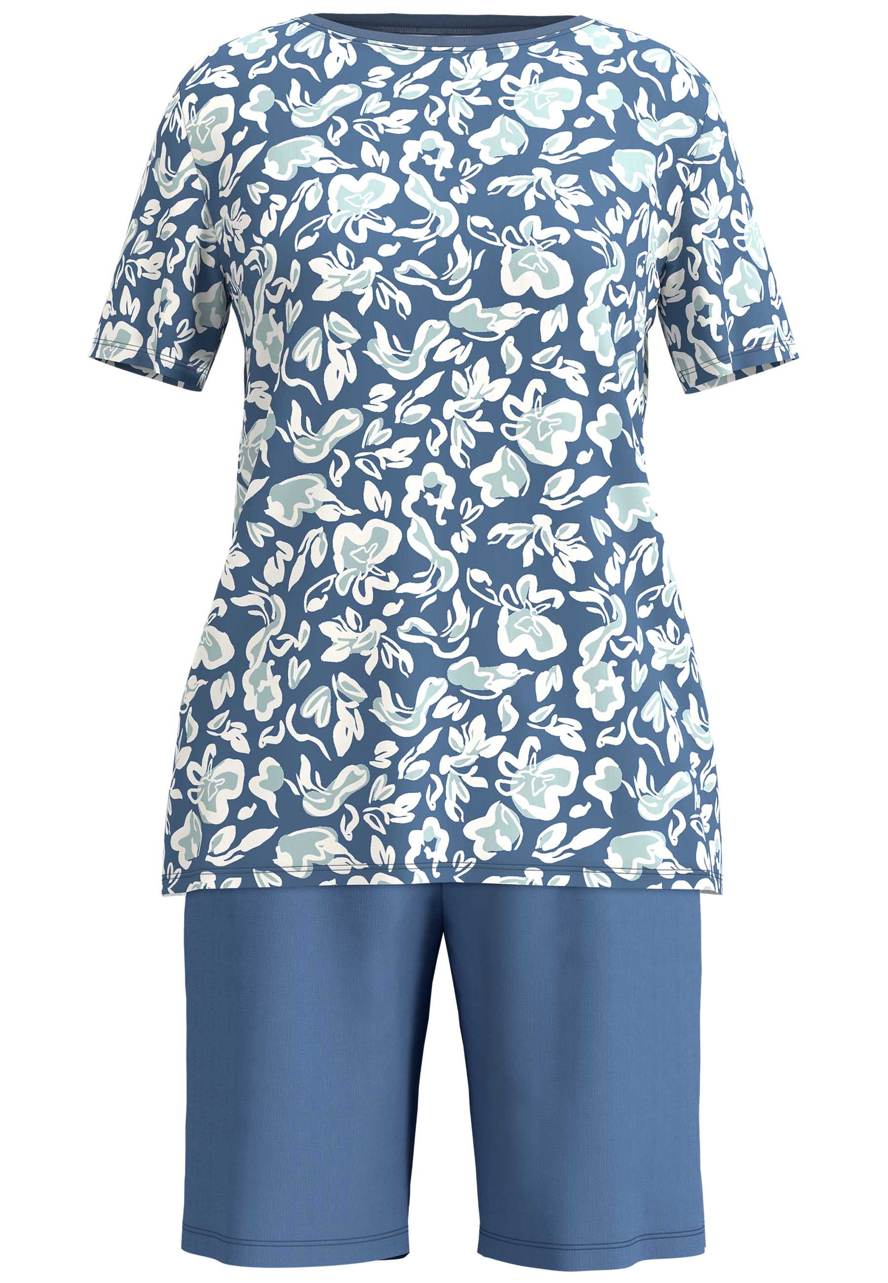 GÖTZBURG Shorty mit Muster, kurz, Rundhalsausschnitt, Baumwolle