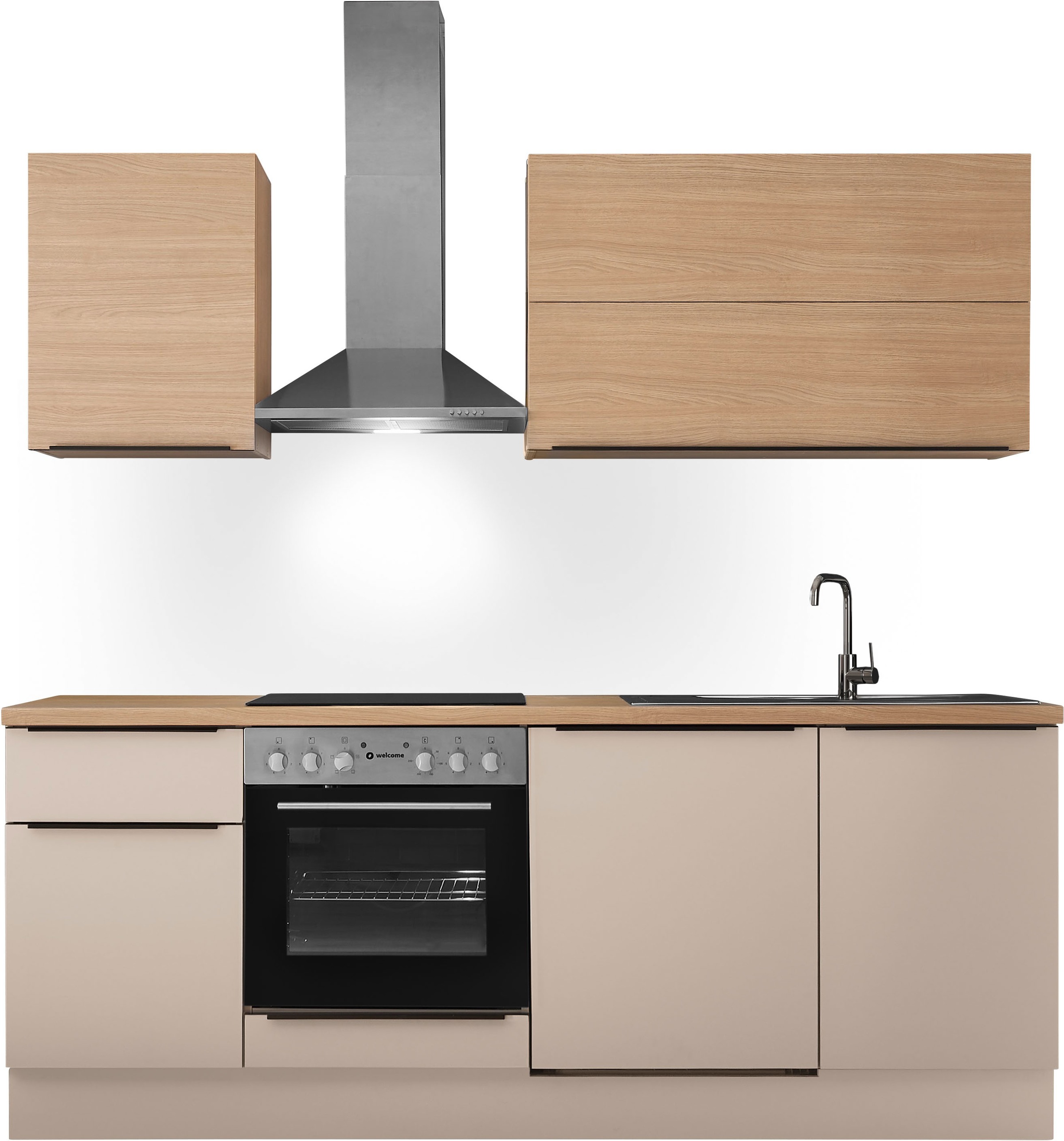 KOCHSTATION Küchenzeile "Cocco" Breite 220 cm, wahlweise mit E-Geräten und Induktion