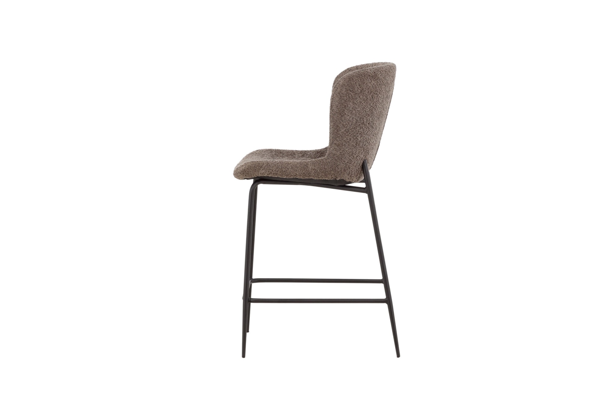 Venture Home Barhocker »Modesto, Barhocker mit braunem Bouclé-Sitz und Stahlbeinen, modern« 1 Stk. tlg. Tresenhocker minimalistisch, Bouclé, komfortabel