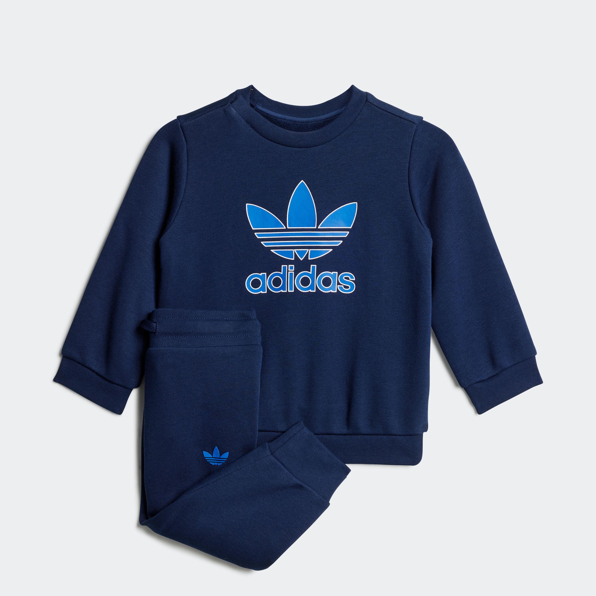 Mädchen Trainingsanzug "CREW SET", blau, Gr. 68, ADIDAS ORIGINALS, Obermaterial: 70% Baumwolle, 30% Polyester, Sportanzüge