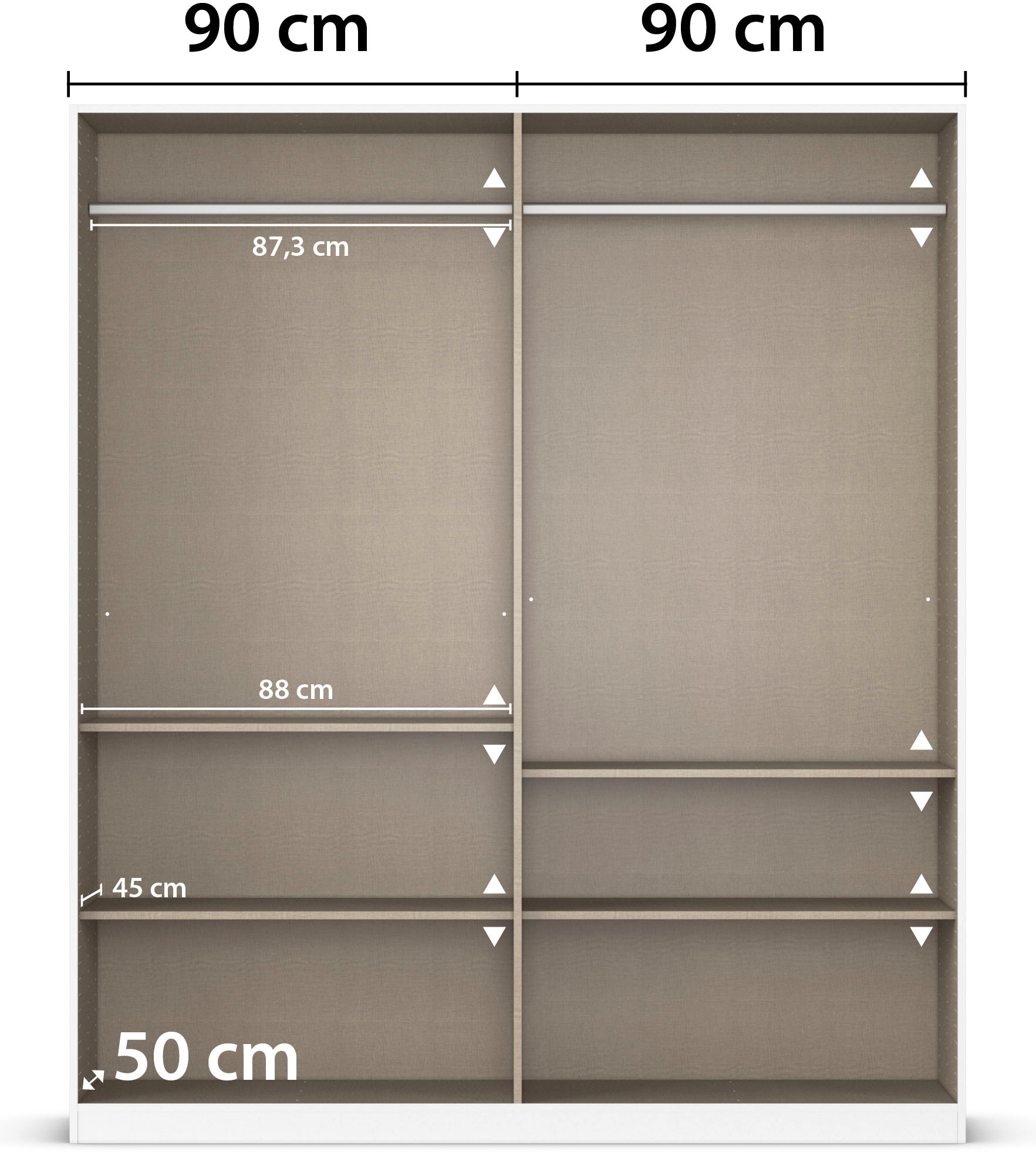 rauch Drehtürenschrank »Kleiderschrank Kleiderschränke Schrank Garderobe AGORDO mit Glasfront«, (in zwei Griff-Farben), durchdachte Innenausstattung, in 6 Breiten und 2 Höhen MADE IN GERMANY
