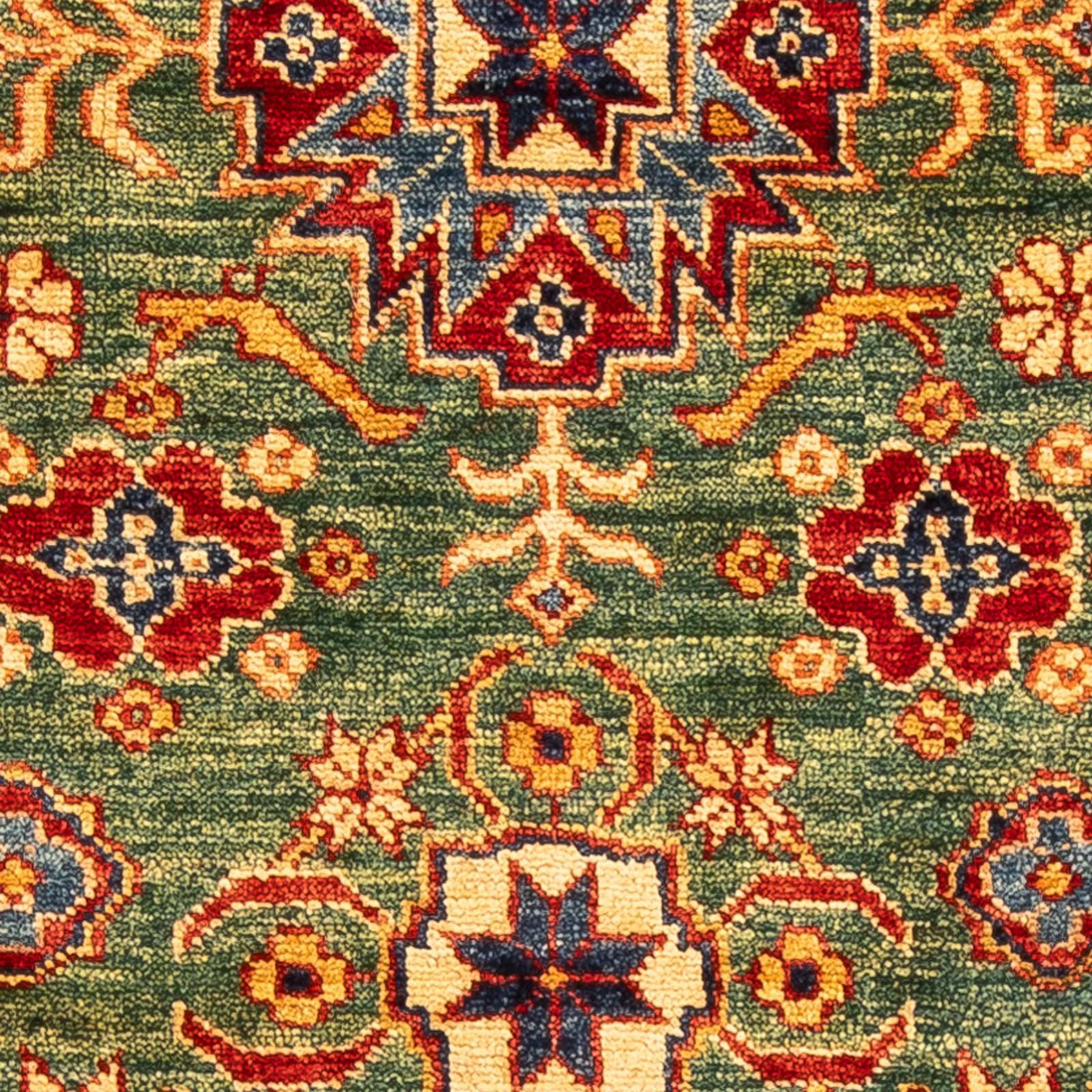 morgenland Orientteppich »Ziegler - Kazak - 127 x 84 cm - grün«, rechteckig, Wohnzimmer, Handgeknüpft, Einzelstück mit Zertifikat
