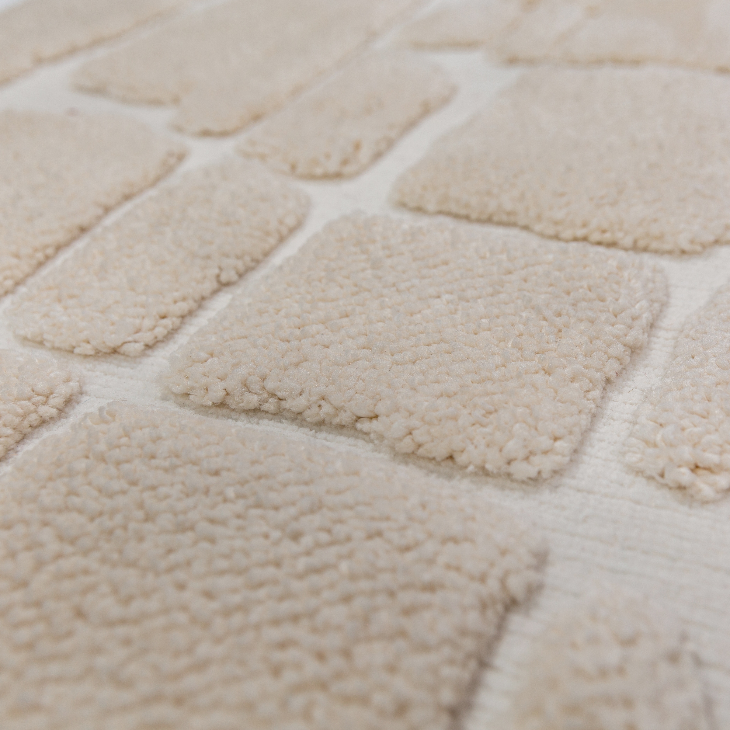 FLAIR RUGS Teppich »ESRA COBBLED« rechteckig 20 mm Höhe Woll Border Teppich, mit Muschelsaumkante