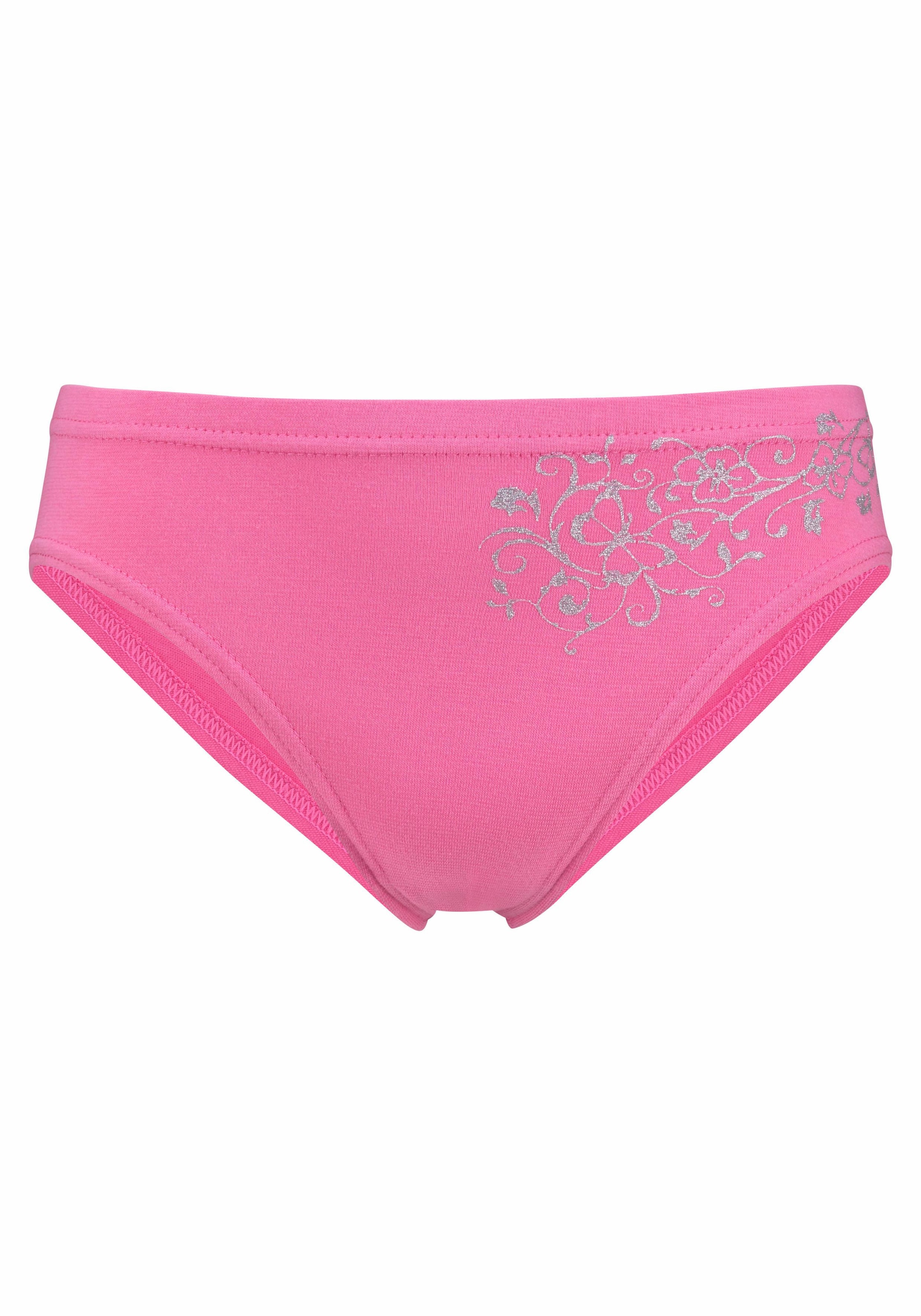 4 schöner Glitzerdruck BAUR online Basic St.), | für fleur bestellen mit floralem petite Tag, (Packung, Slip, jeden