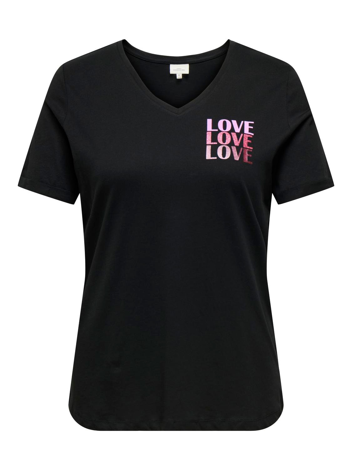ONLY CARMAKOMA Kurzarmshirt "CARBEA LIFE SS V-NECK TEE" Baumwolle, regular fit
