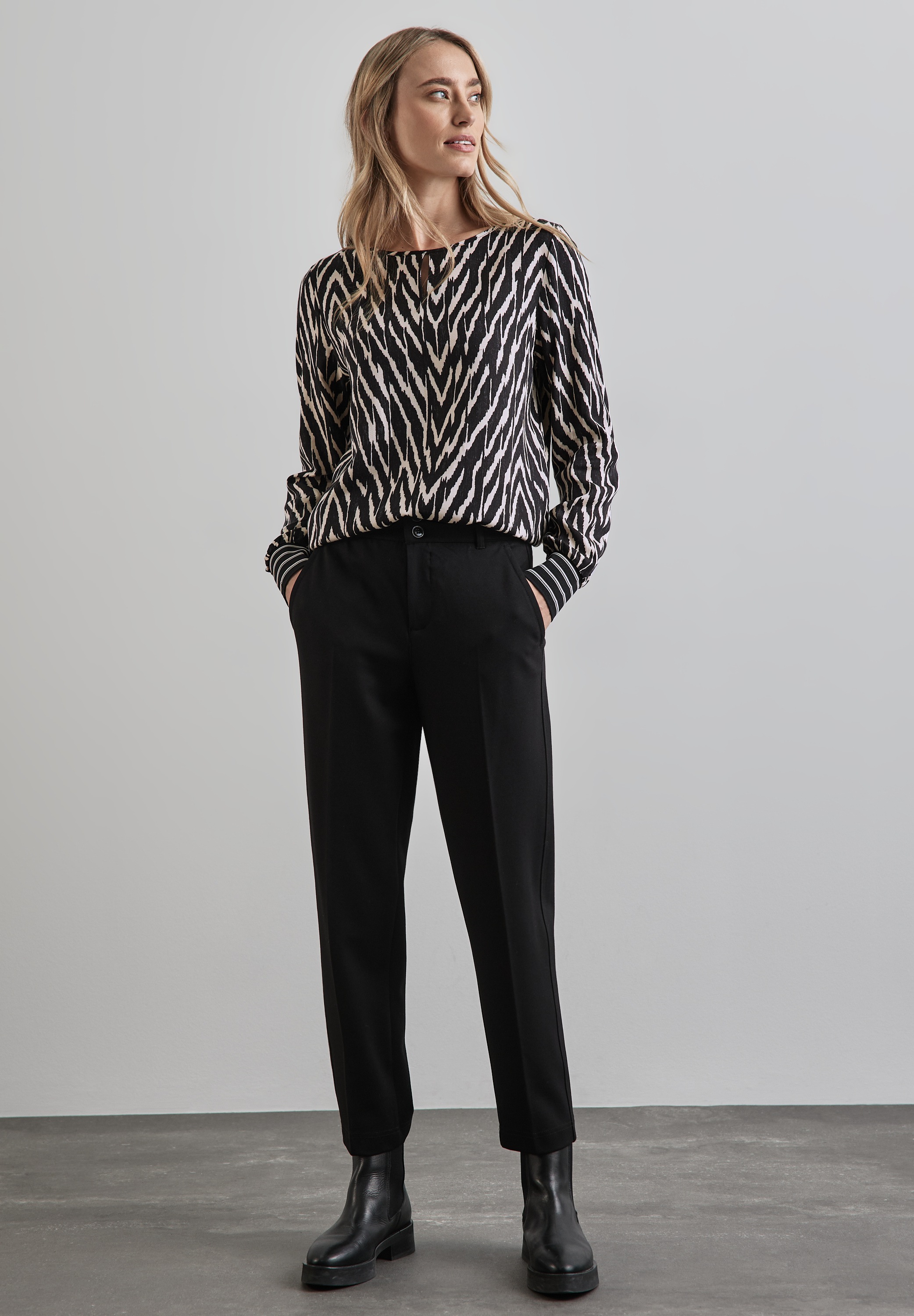 STREET ONE Langarmshirt, mit Cut-Out Detail