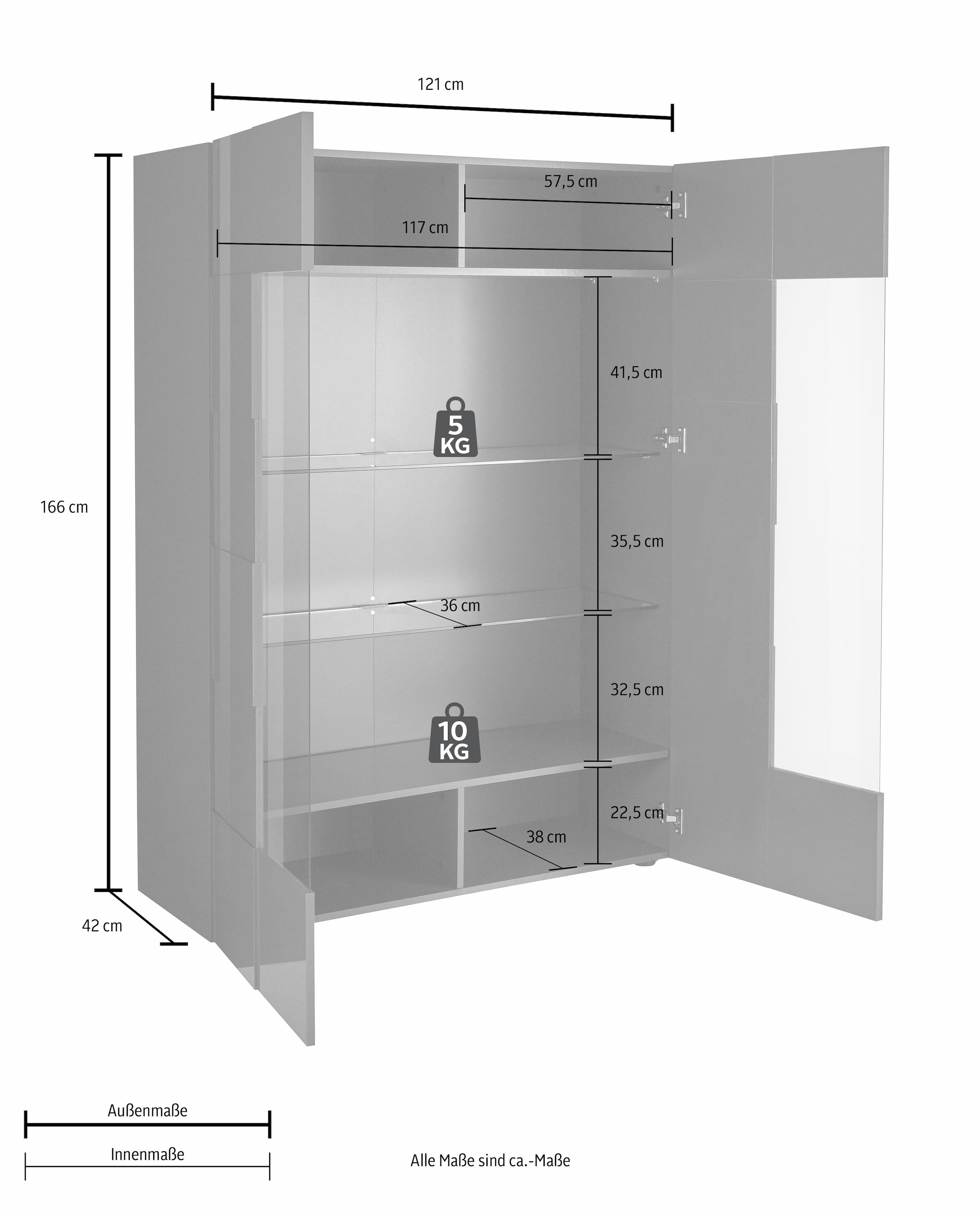 INOSIGN Stauraumvitrine »Dama«, Höhe 166 cm