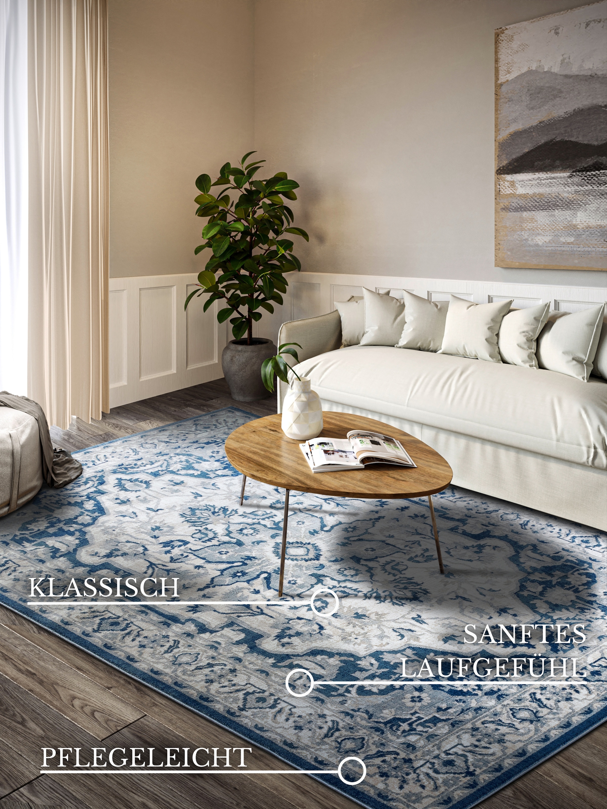 Villeroy & Boch Teppich »Gabrielle«, rechteckig, 11 mm Höhe, Orientalisch, Wohnzimmer, Schlafzimmer, Klassisch, Kurzflor, Weich