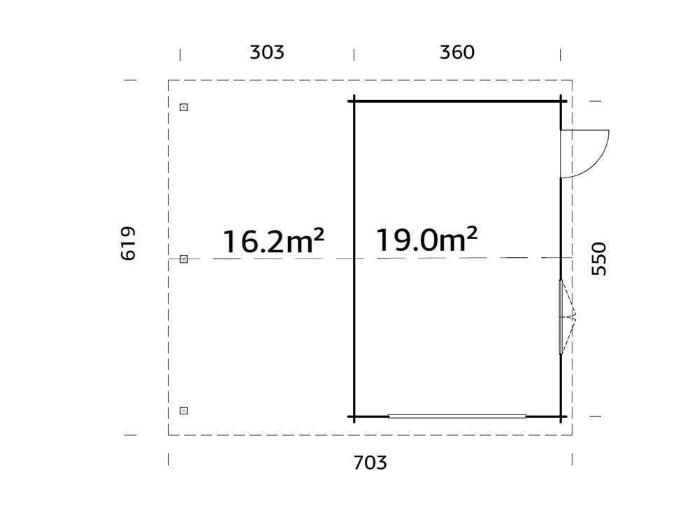 Palmako Garage »Roger, ohne Tor« BxTxH: 706x619x316 cm