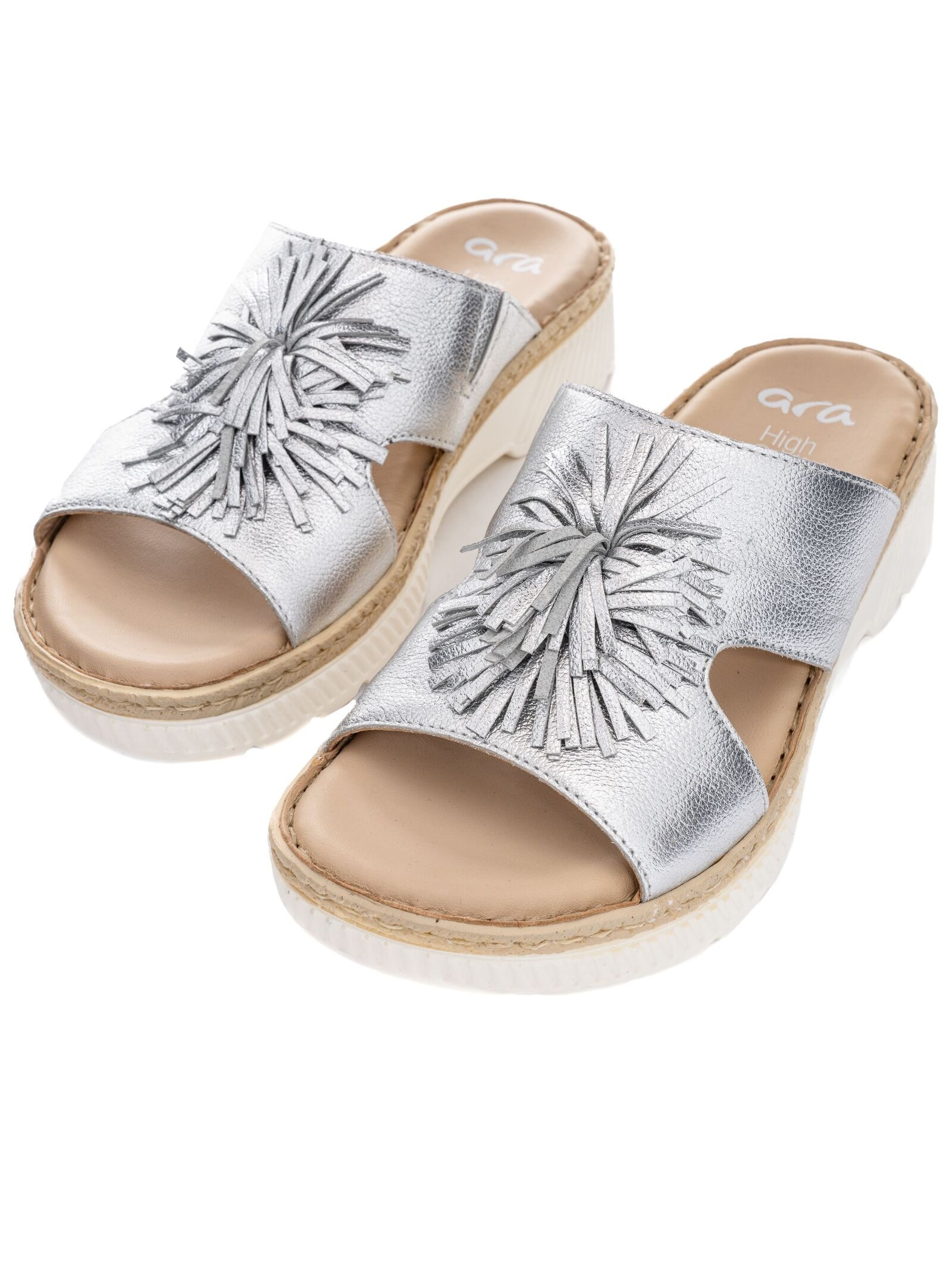 Ara Pantoletten Leather Mules Silver 42 3