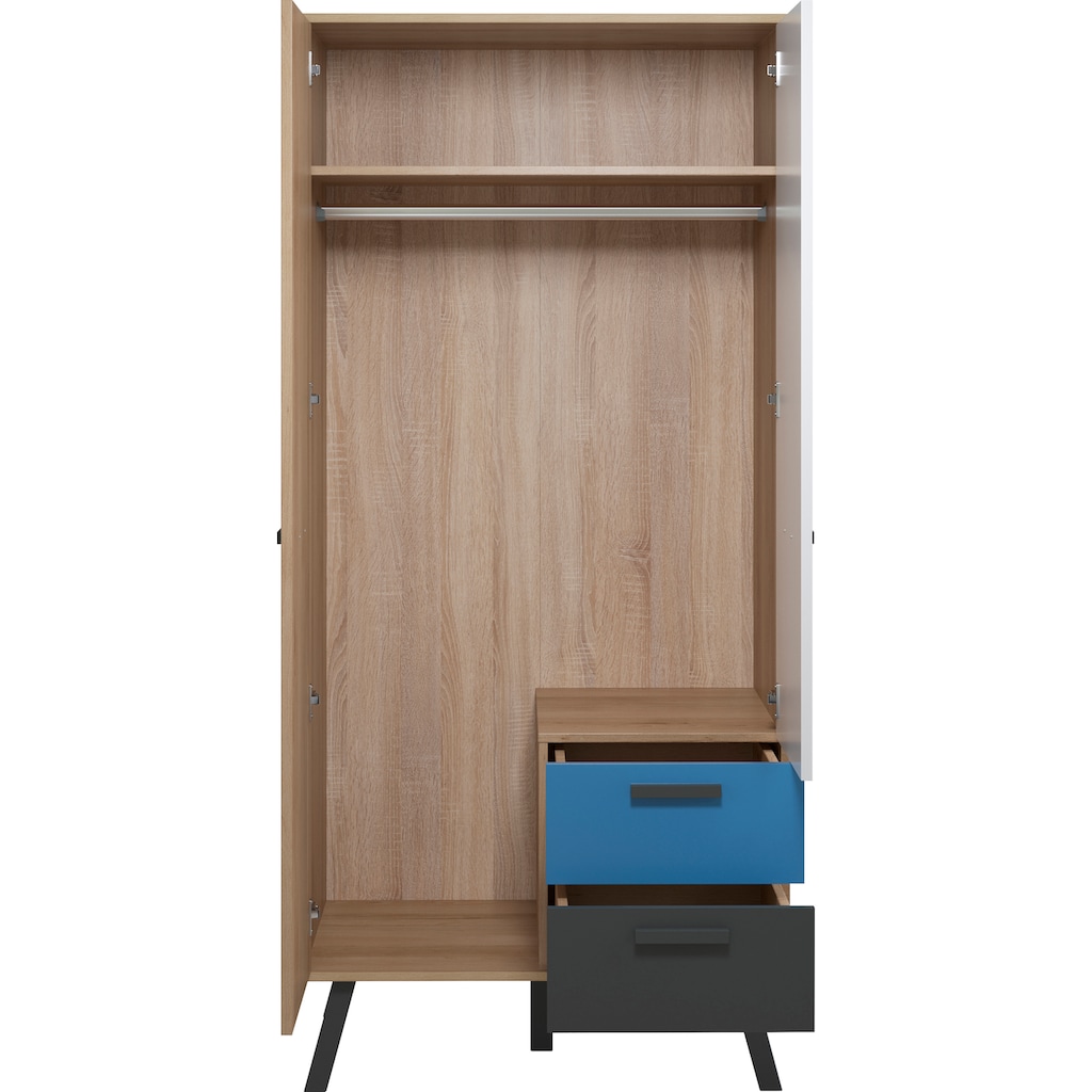 trendteam Kleiderschrank »Mats«, Front teilweise wechselbar - Rosa oder Blau